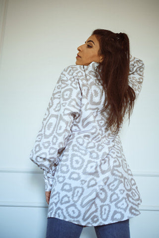 printed oversized poplin dress