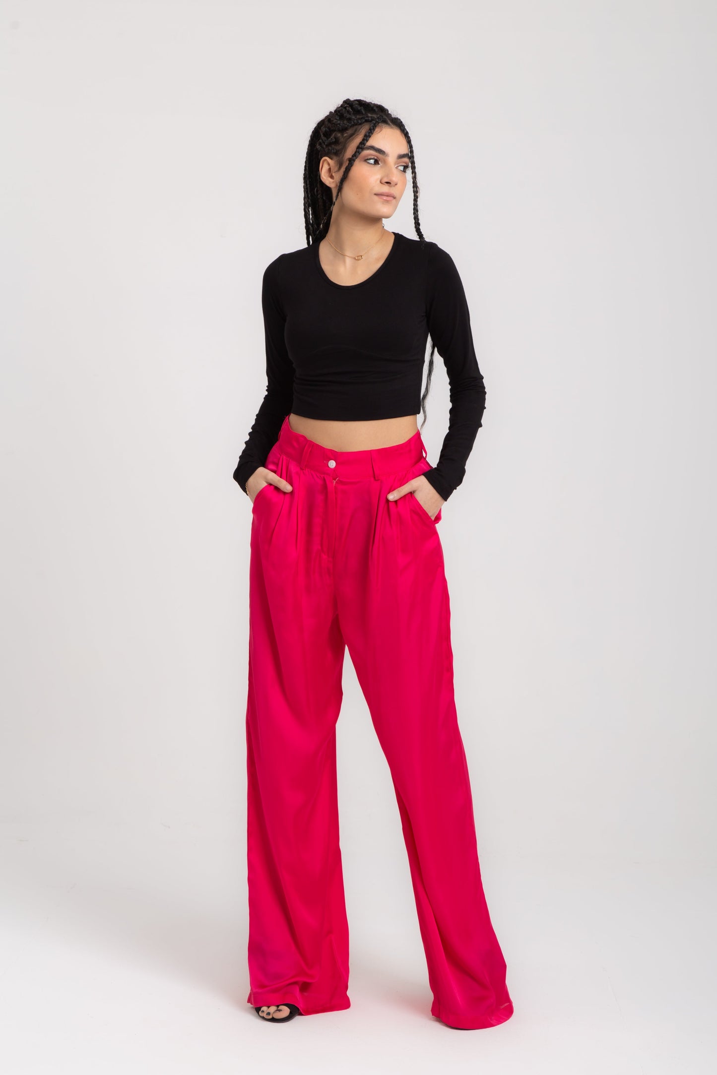Long sleeves top with corset cut