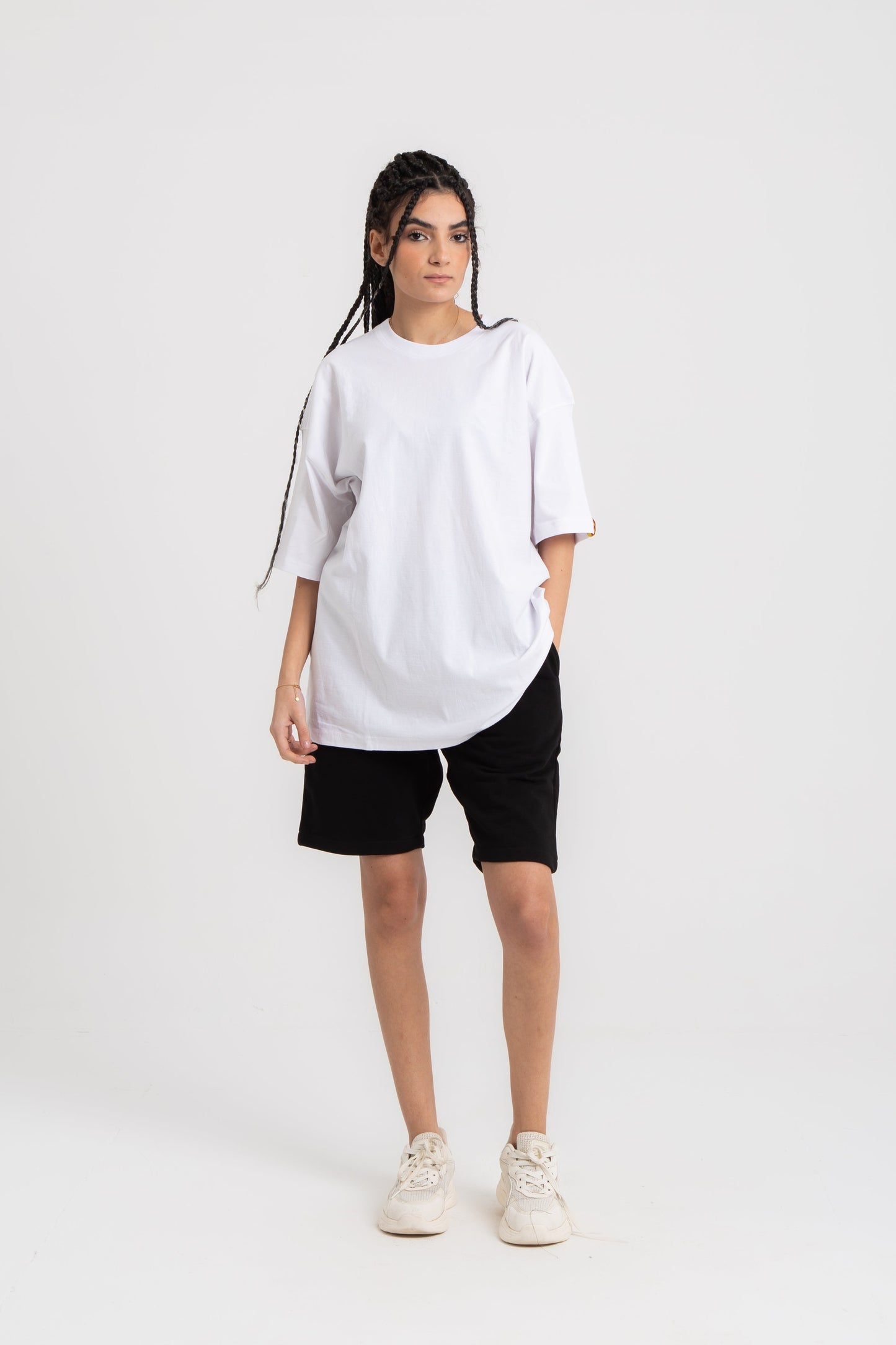 Oversized cotton shorts