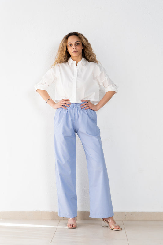 Cropped poplin shirt