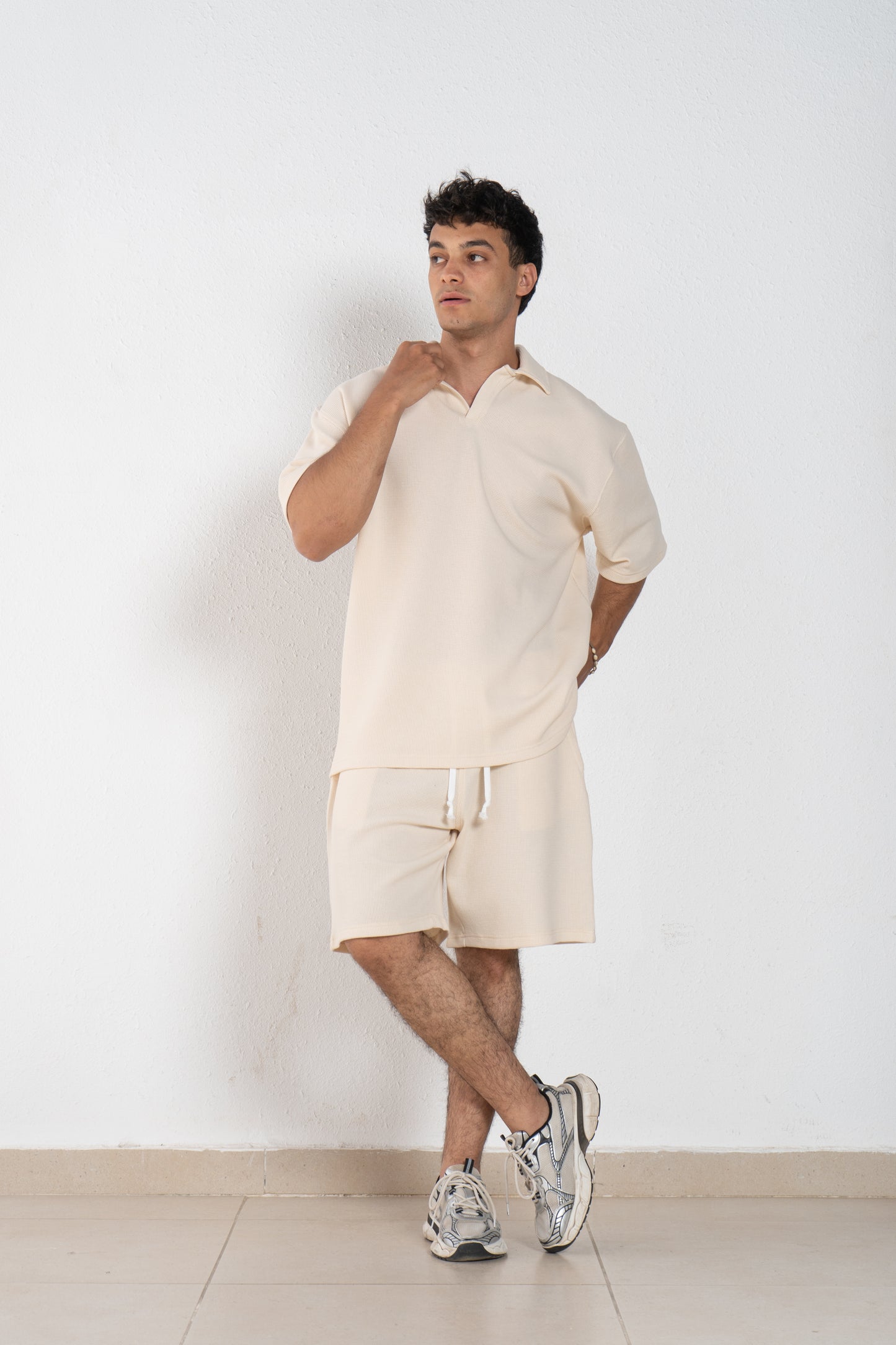 Cotton man shorts with elastic band