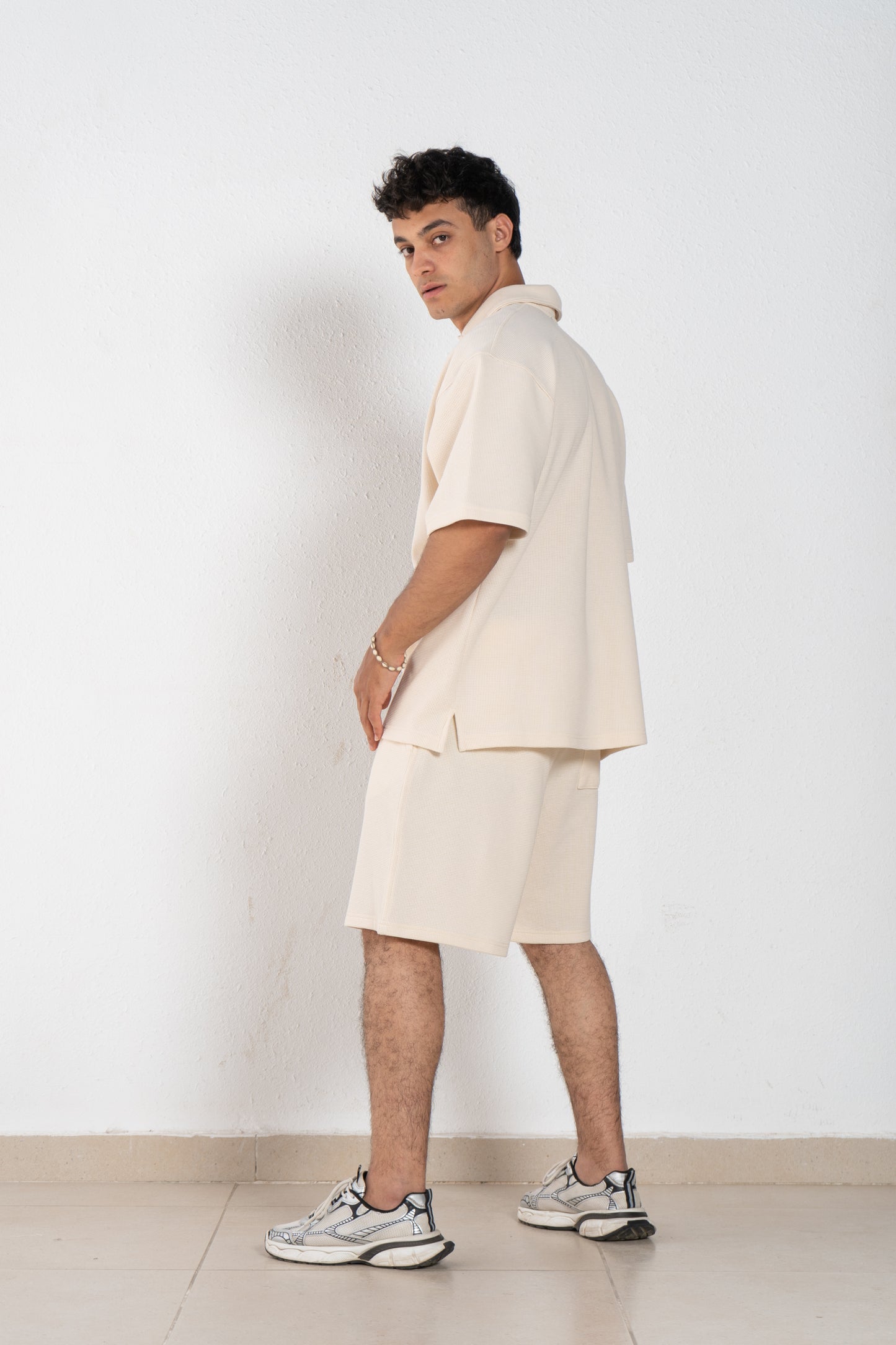 Cotton man shorts with elastic band