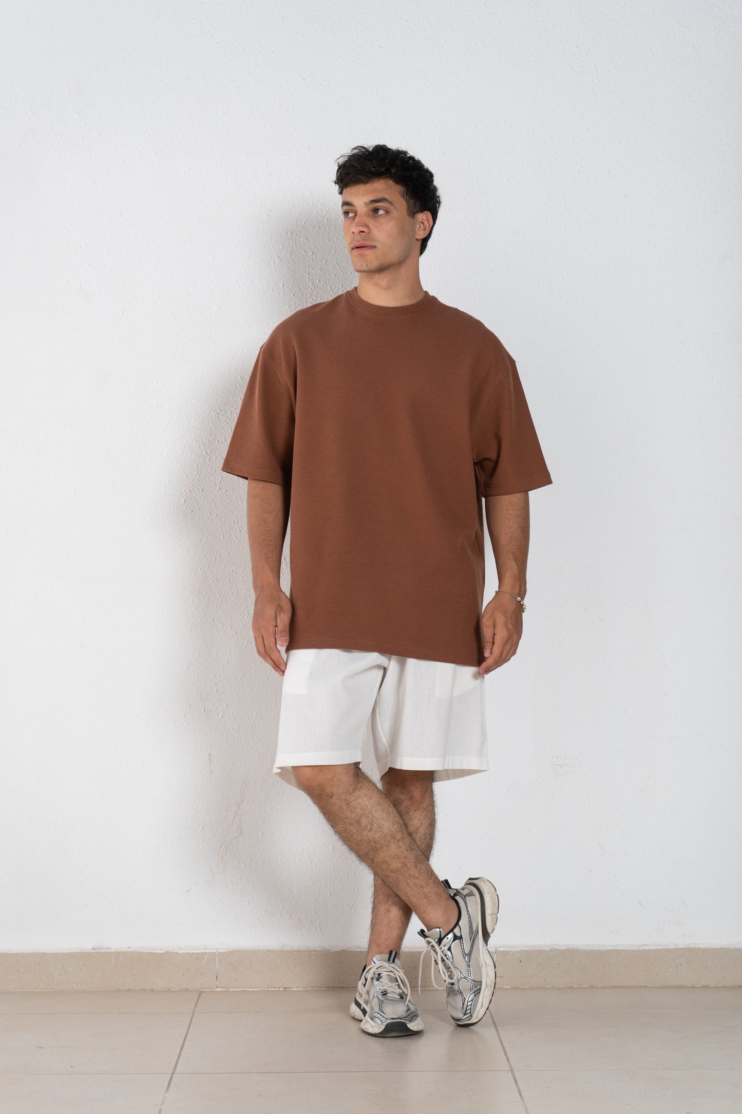 Linen man shorts with elastic band