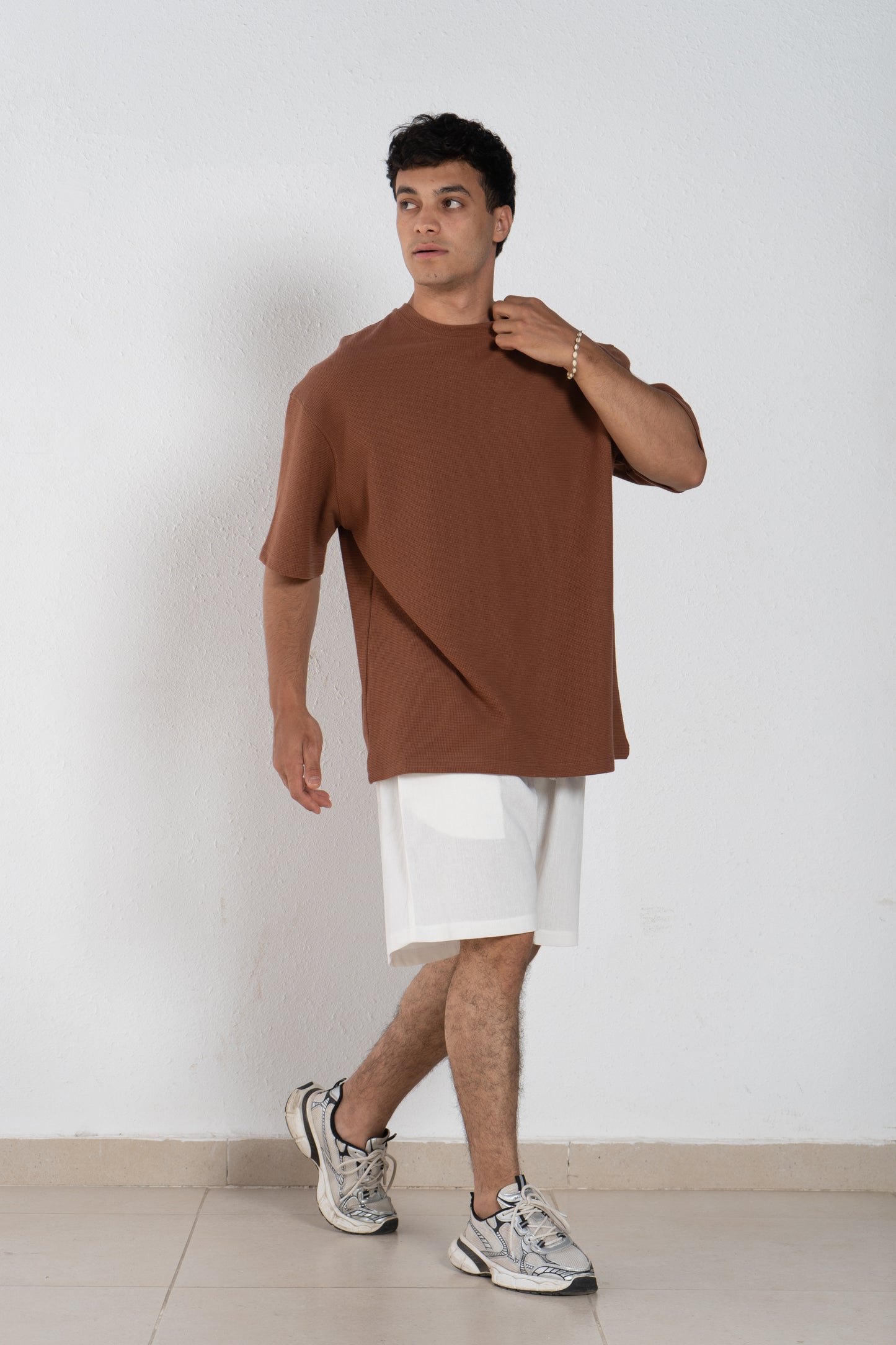 Linen man shorts with elastic band