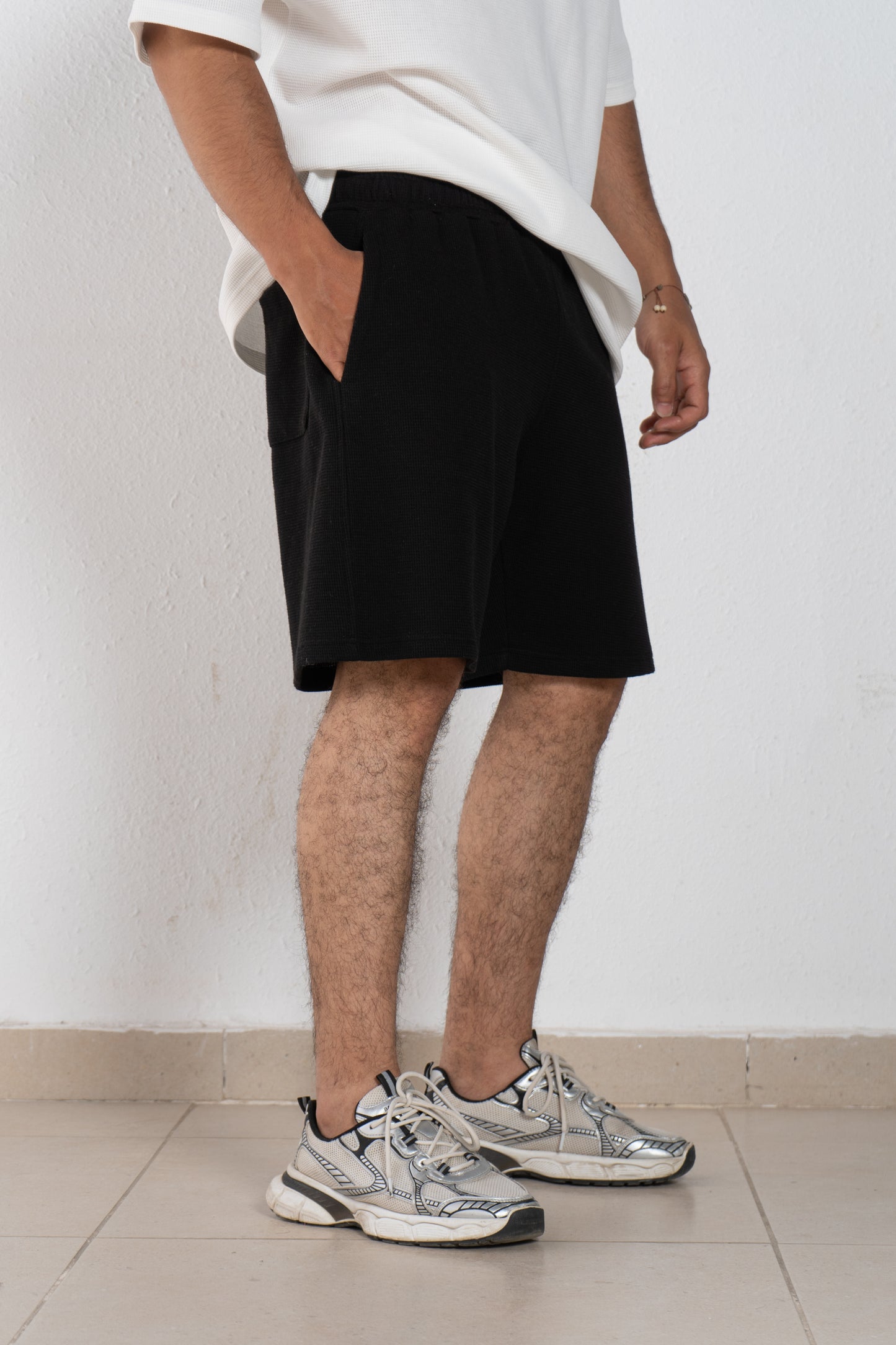 Cotton man shorts with elastic band