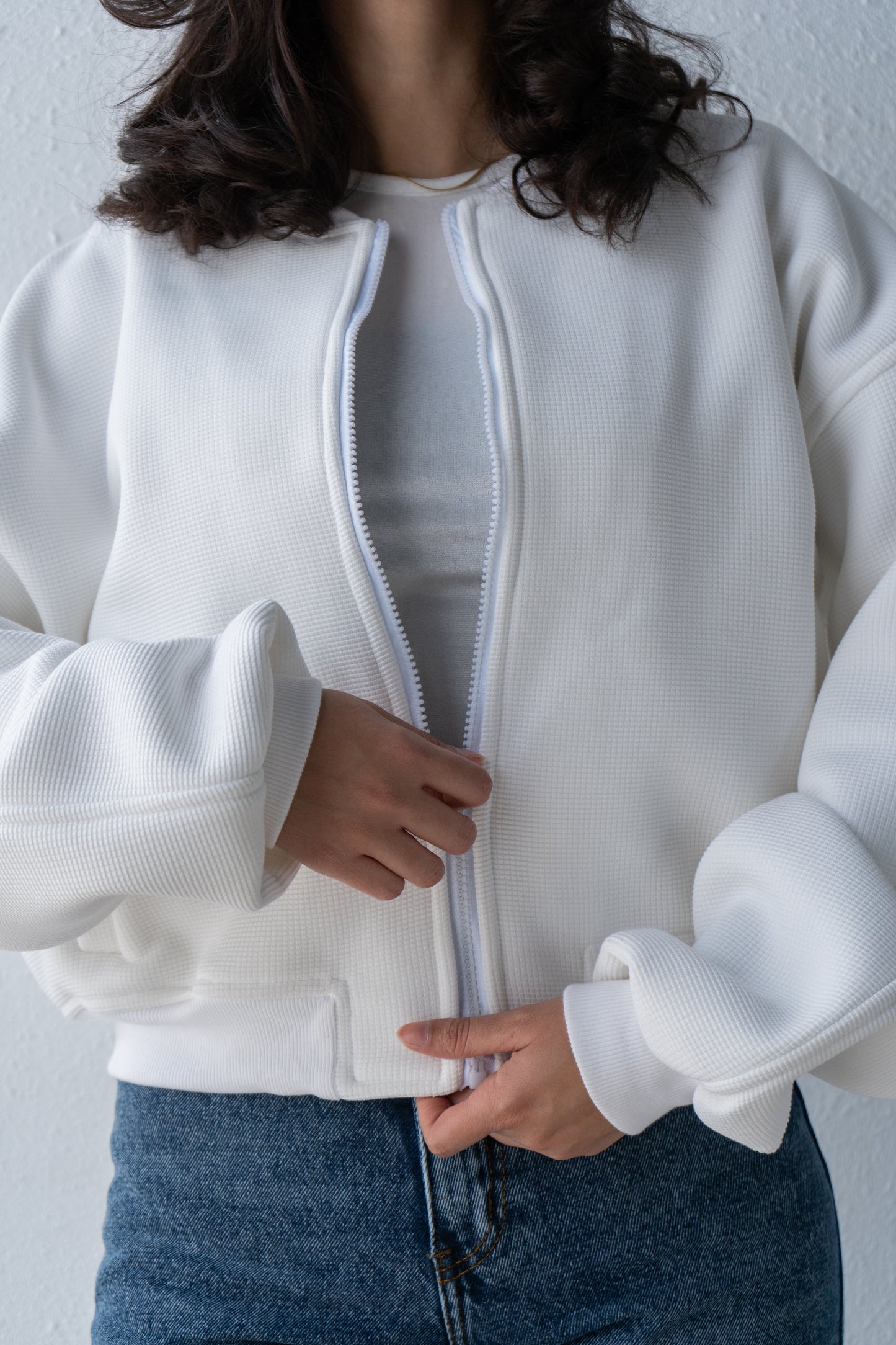 cropped jacket with inner fleece