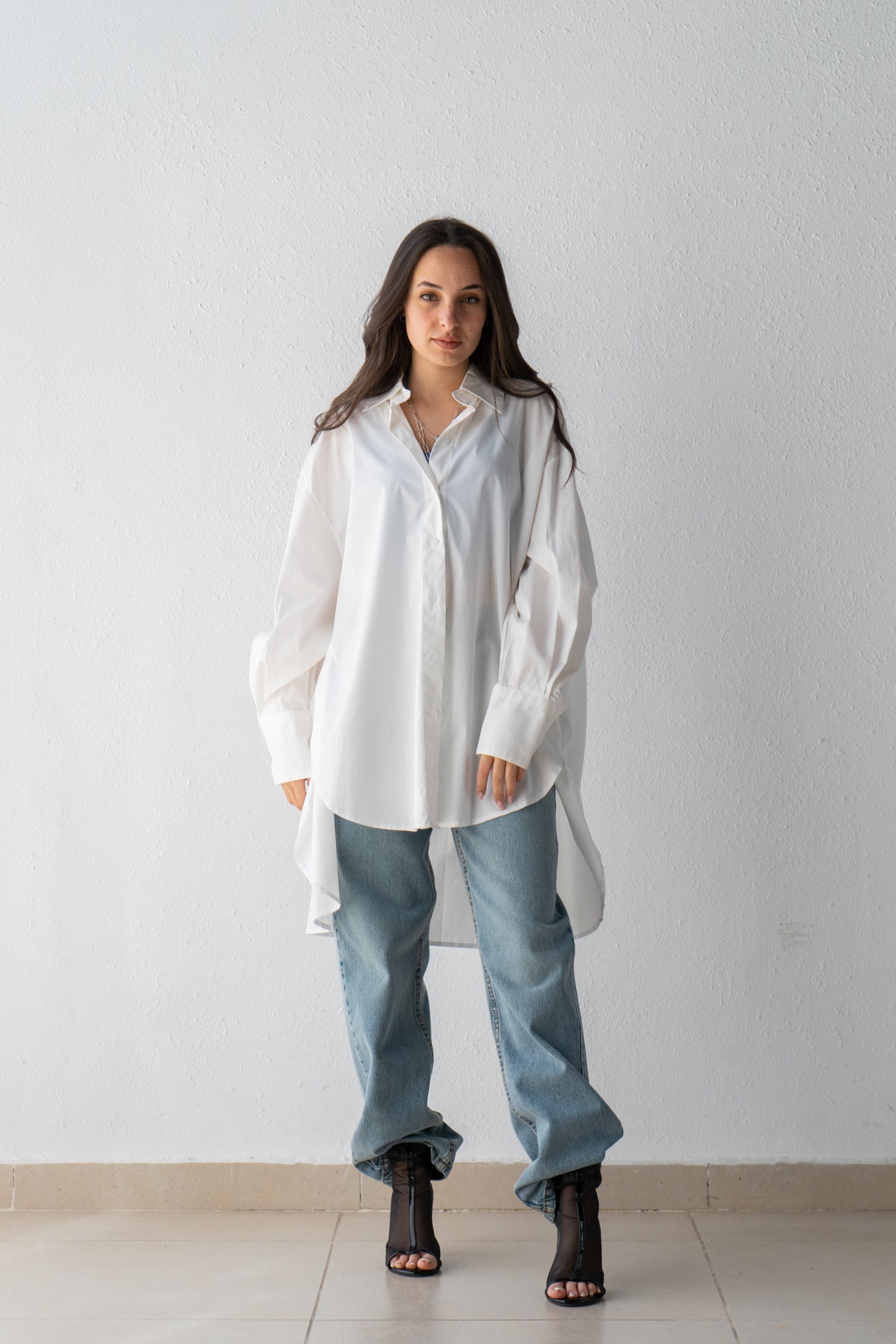 Oversized poplin shirt