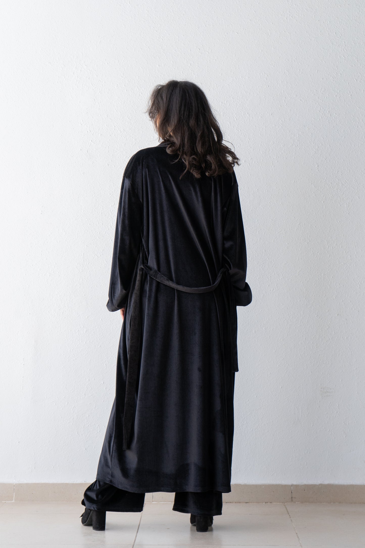 Velvet maxi kimono