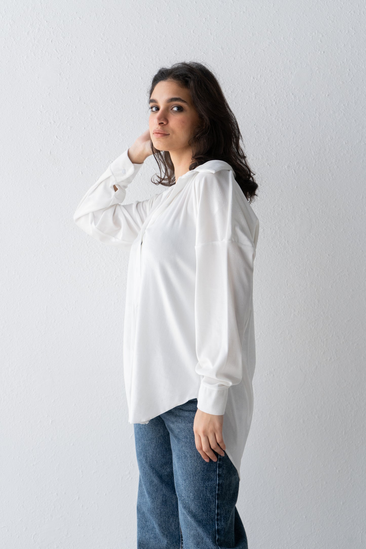 velvet oversized shirt