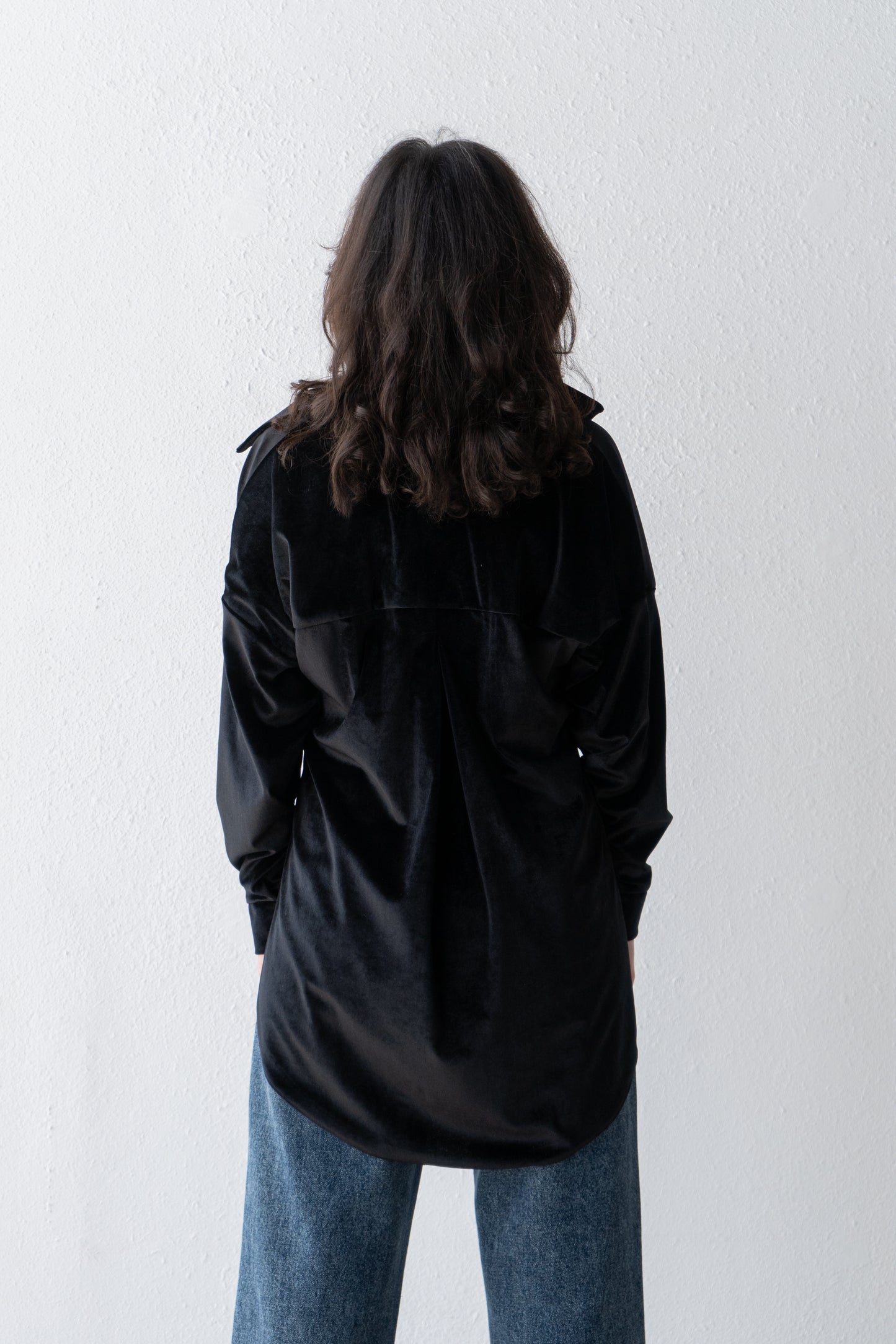 velvet oversized shirt