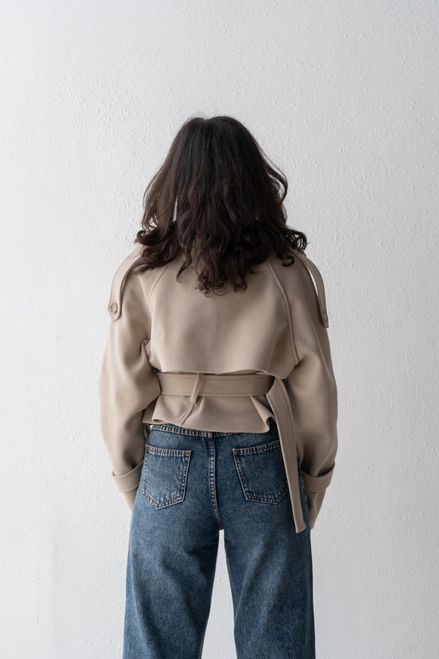 Cropped trench jacket