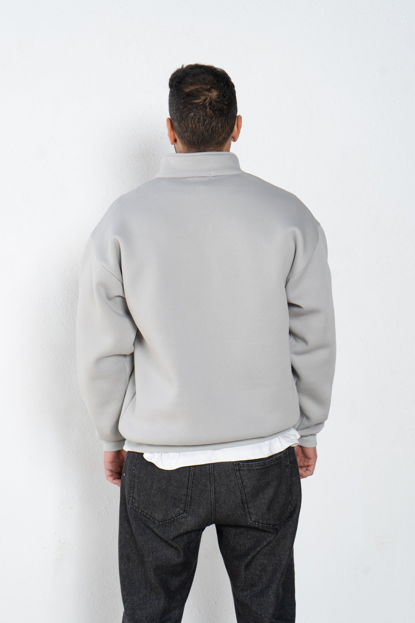 Basic oversized quarter zip with inside fleece