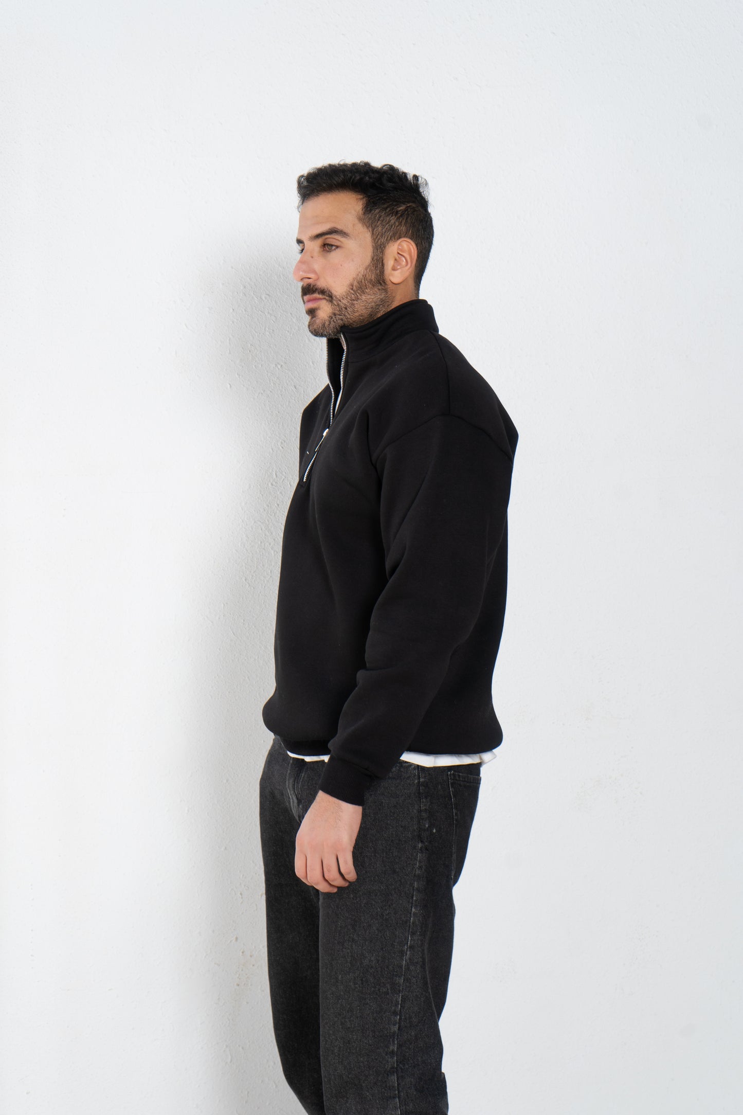 Basic oversized quarter zip with inside fleece