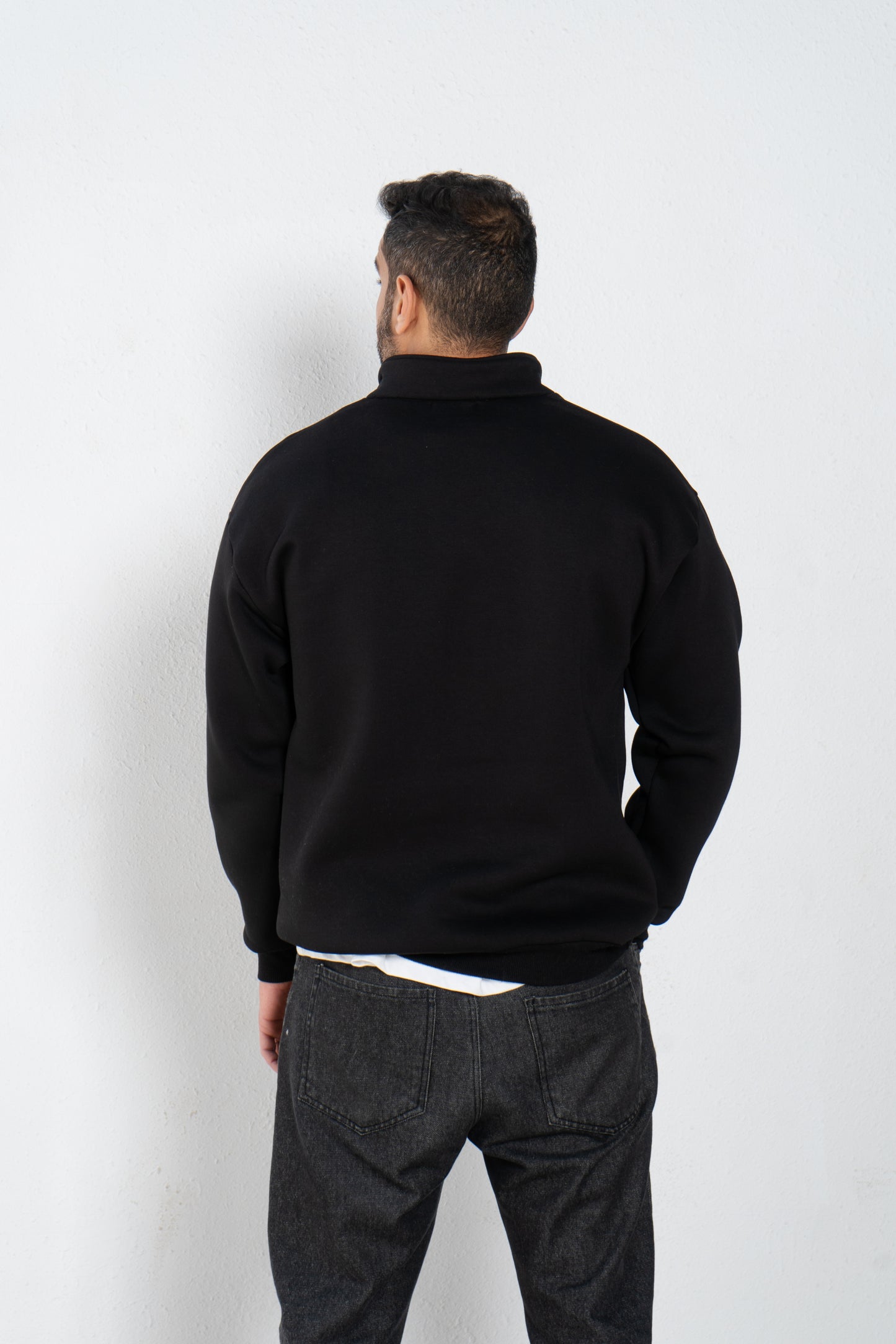 Basic oversized quarter zip with inside fleece