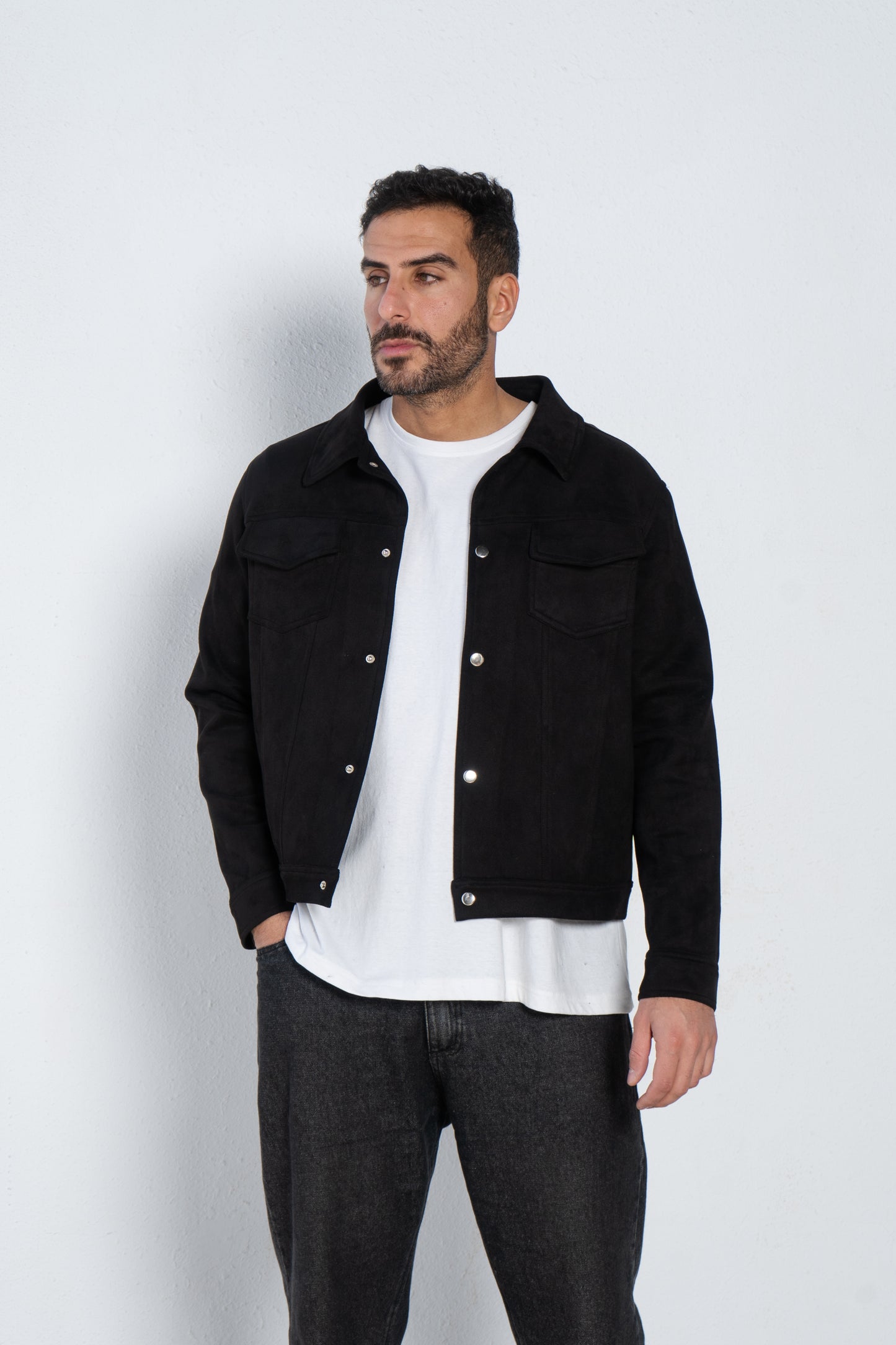 Seude shirt jacket