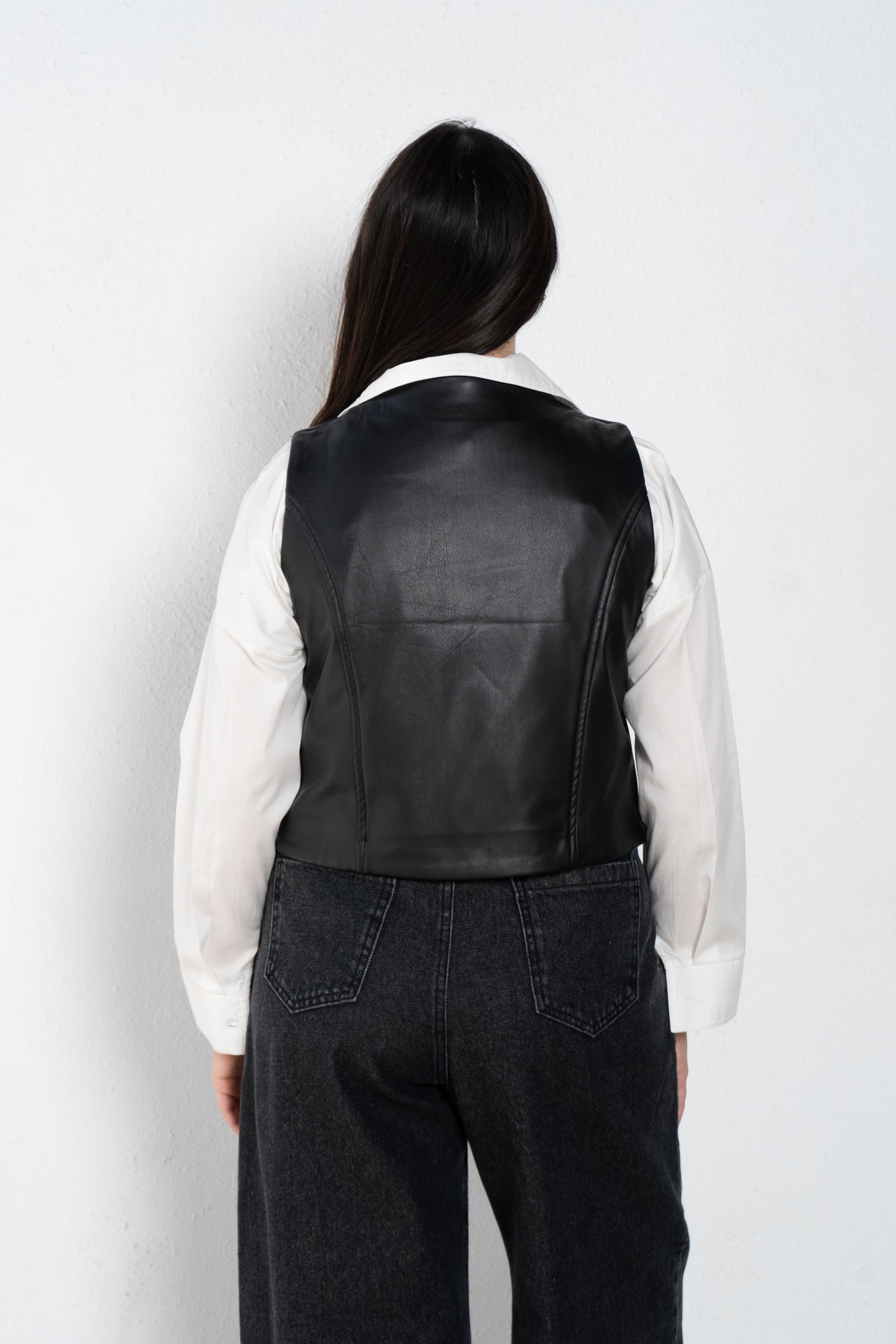 leather tailored vest