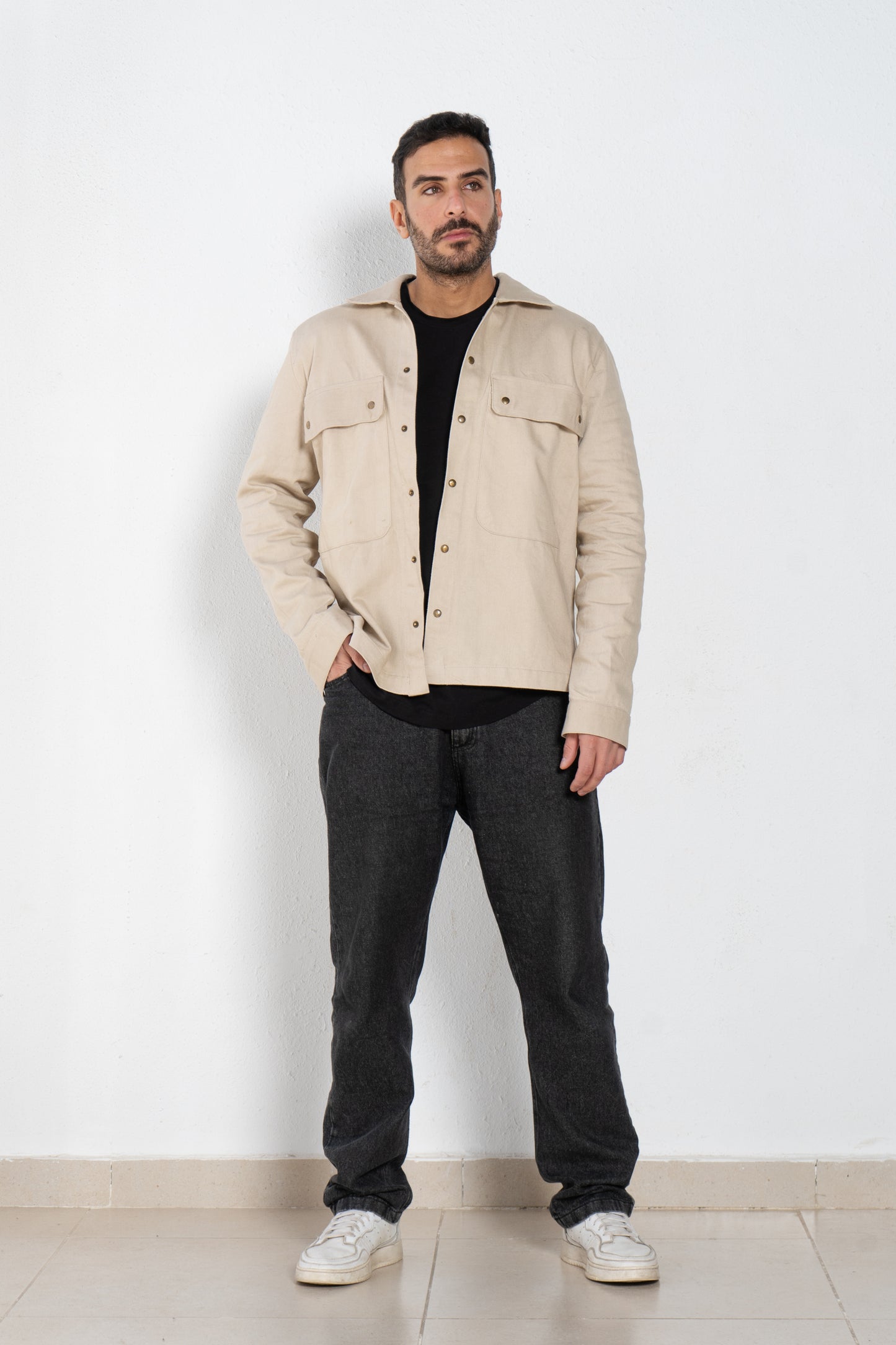 gabardine shirt jacket