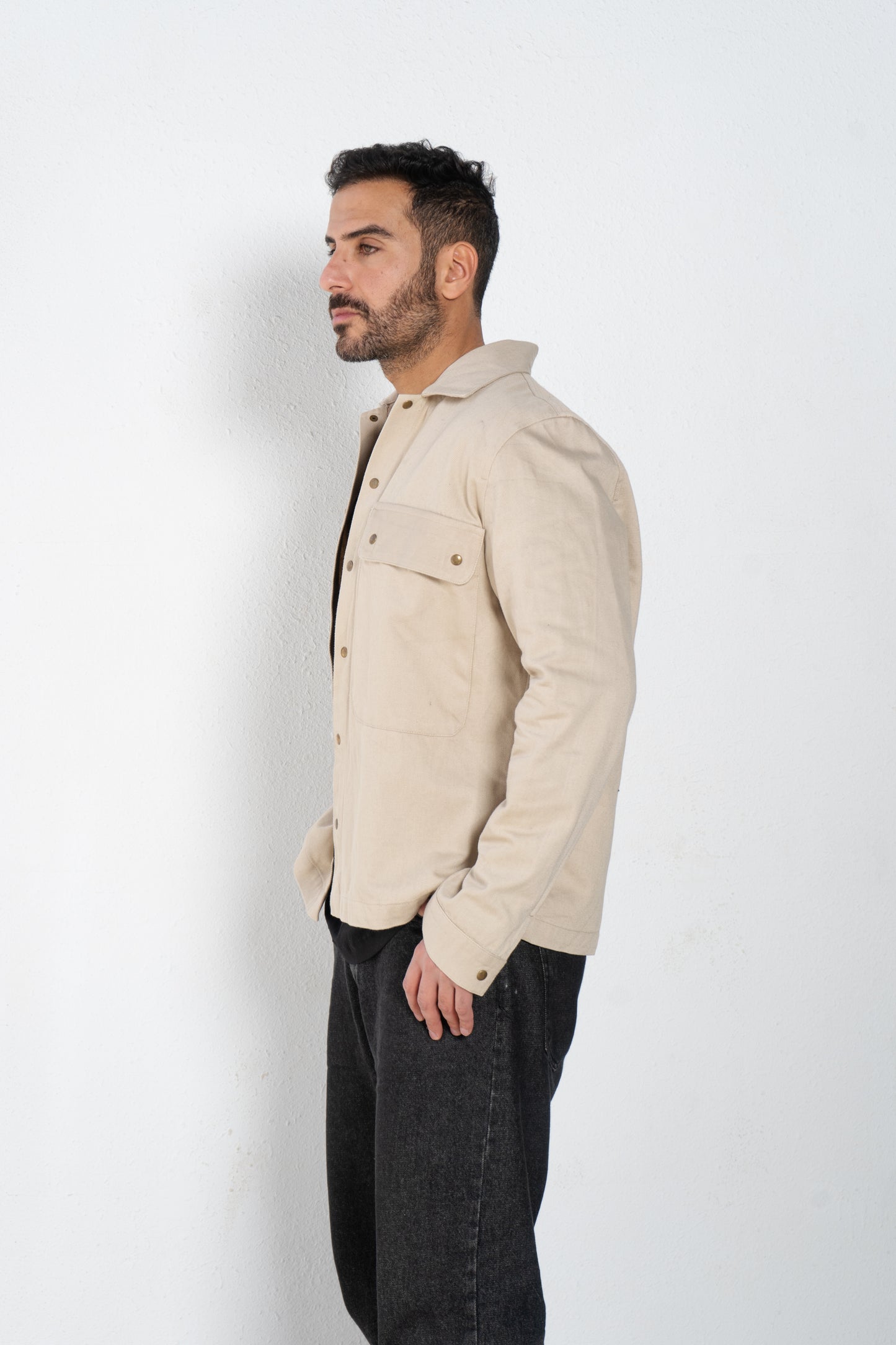 gabardine shirt jacket