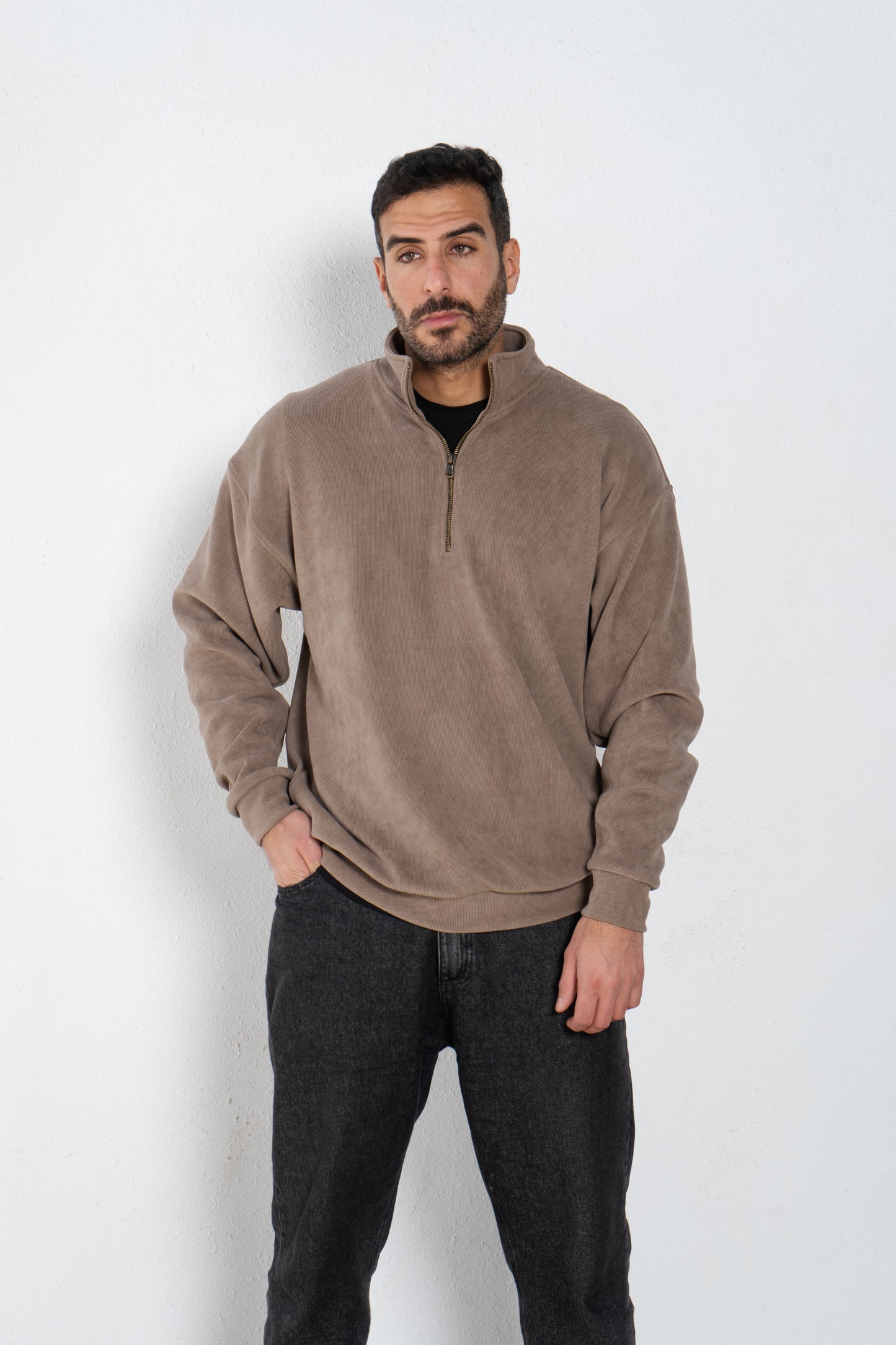 Velvet quarter zip