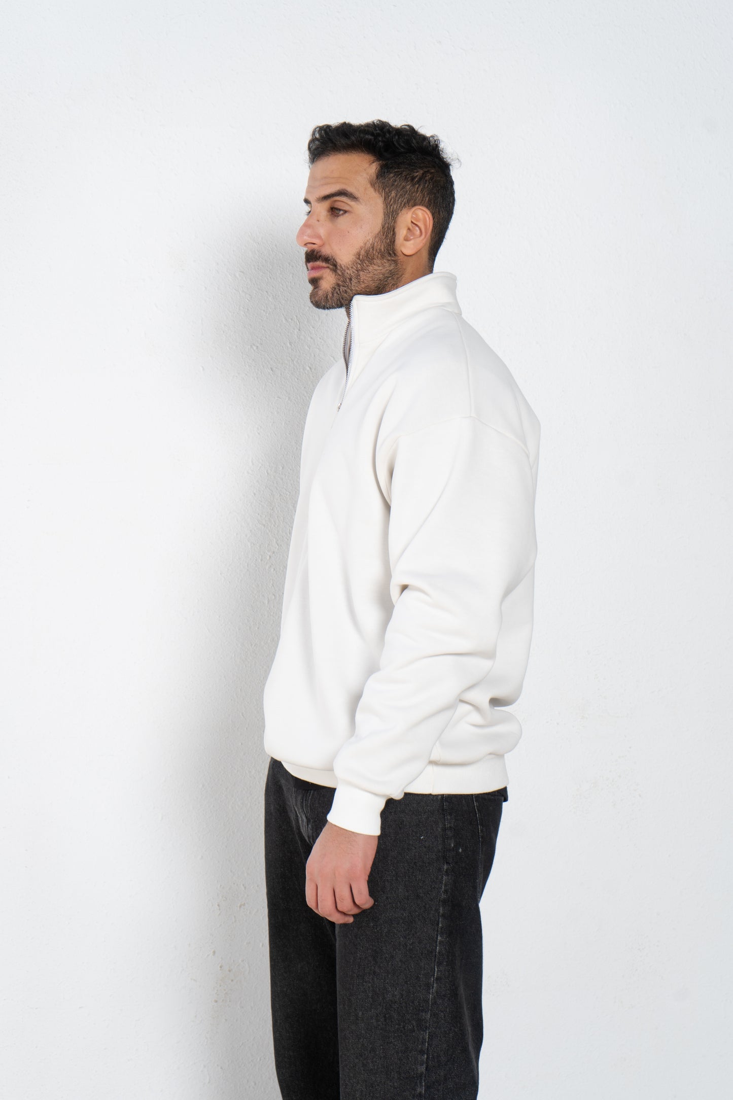 Basic oversized quarter zip with inside fleece