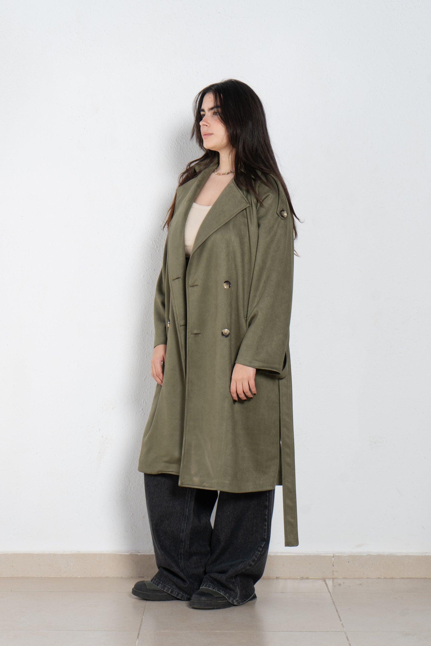 Seude trench coat