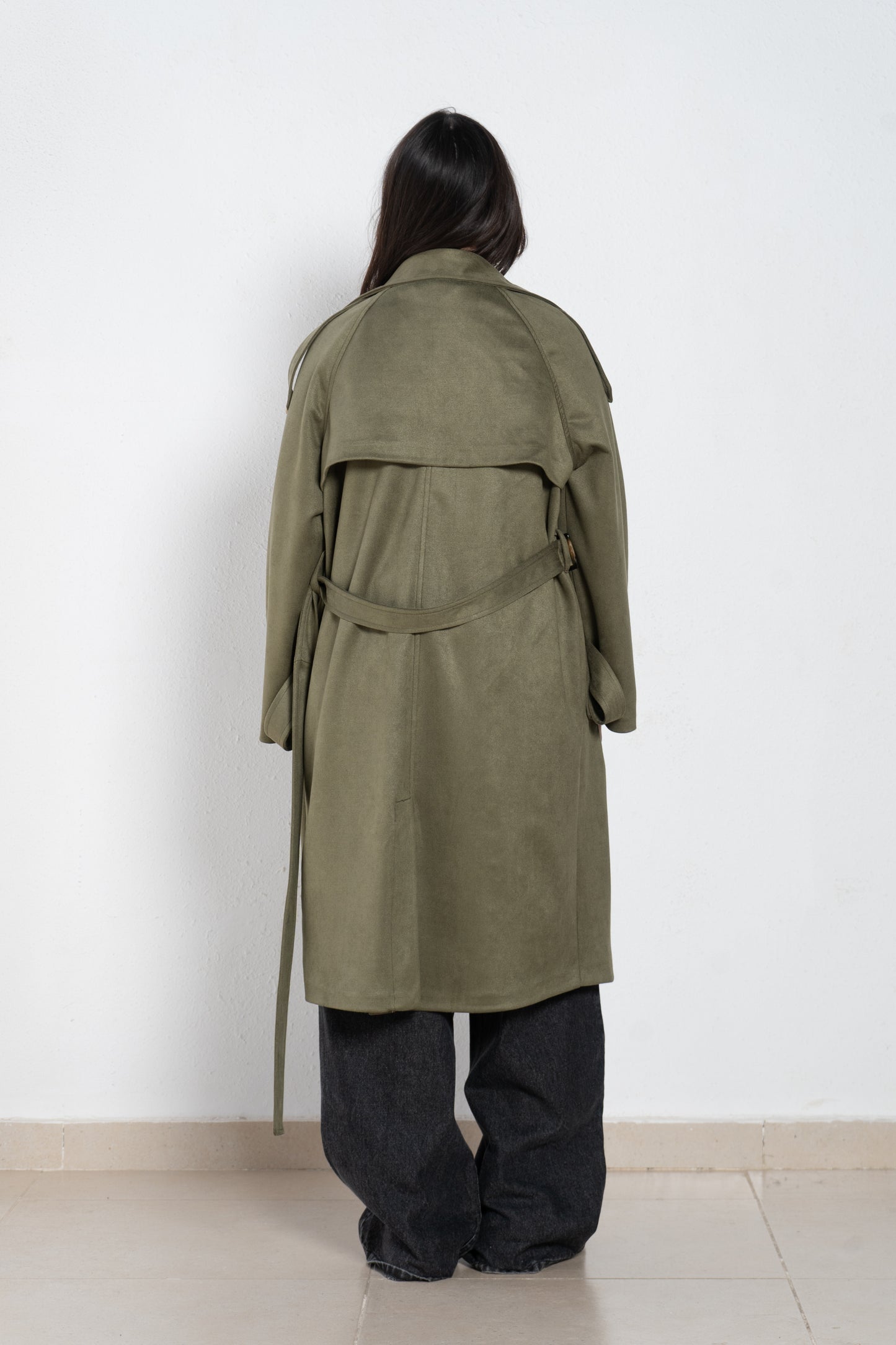 Seude trench coat