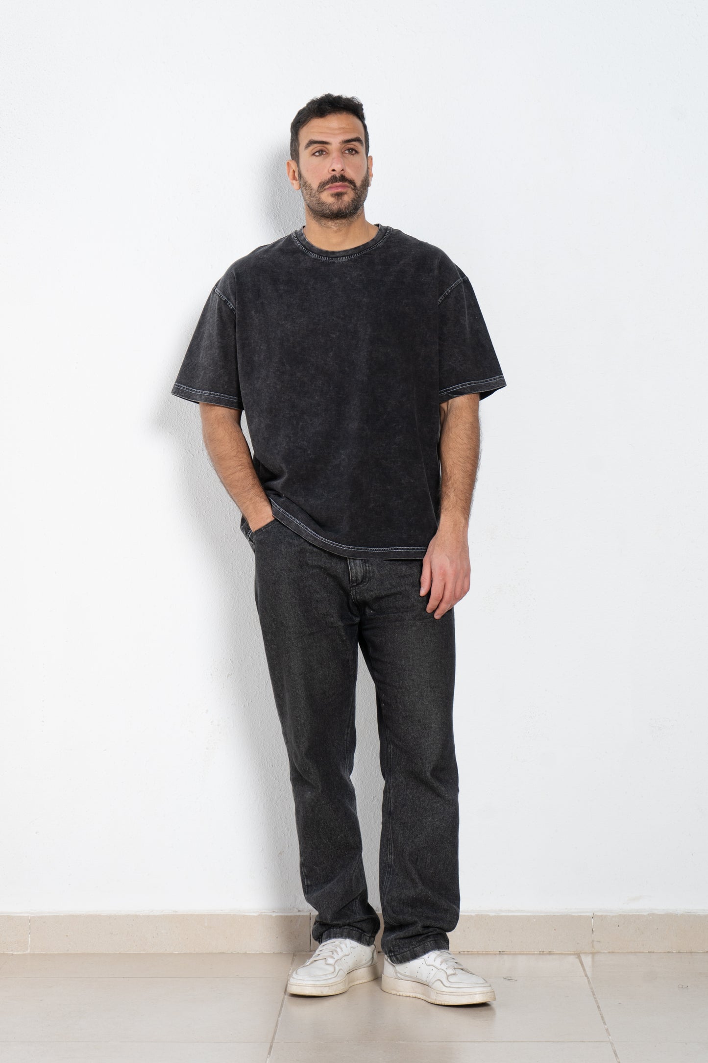 Washed basic oversized t shirt