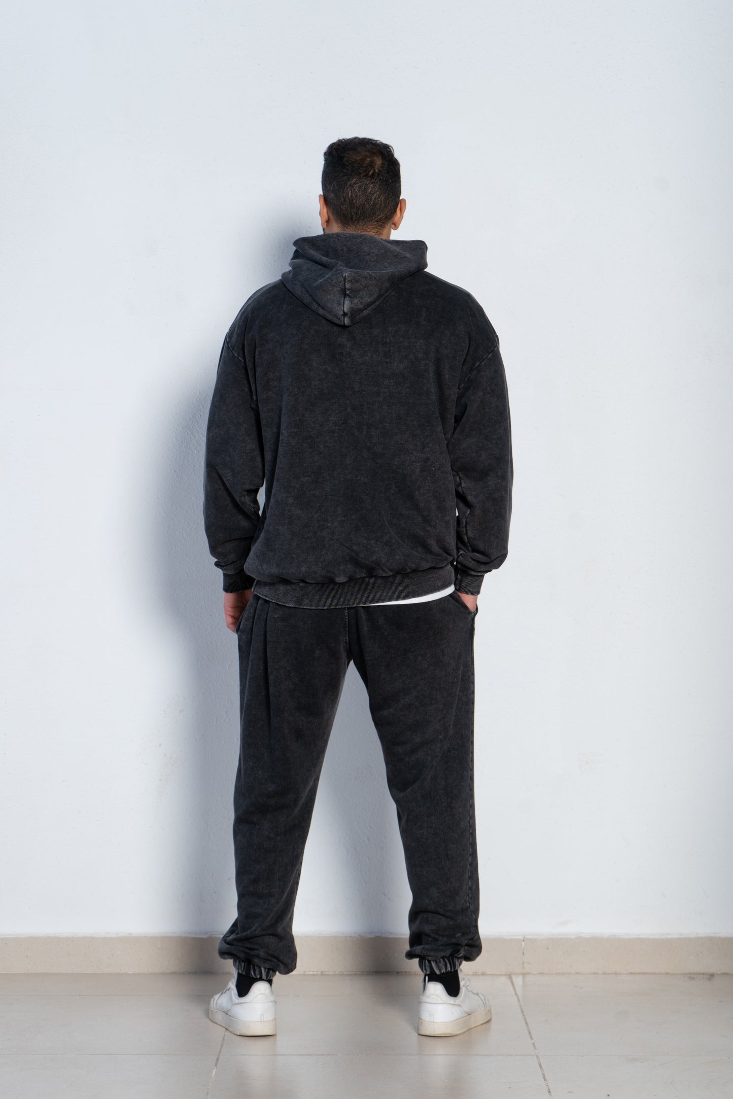 Washed cotton sweat pants