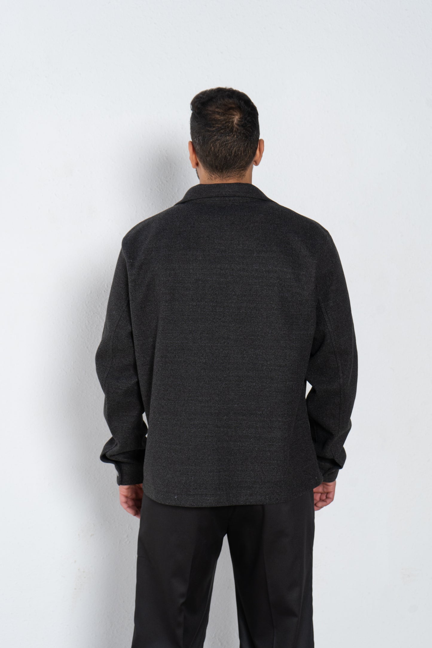 wool shirt jacket with front pockets