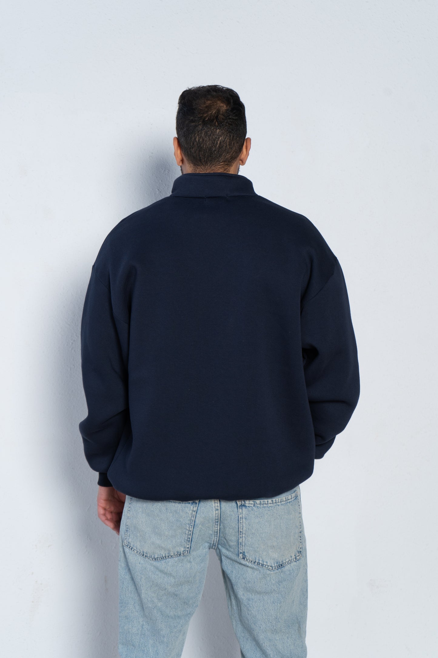 Basic oversized quarter zip with inside fleece