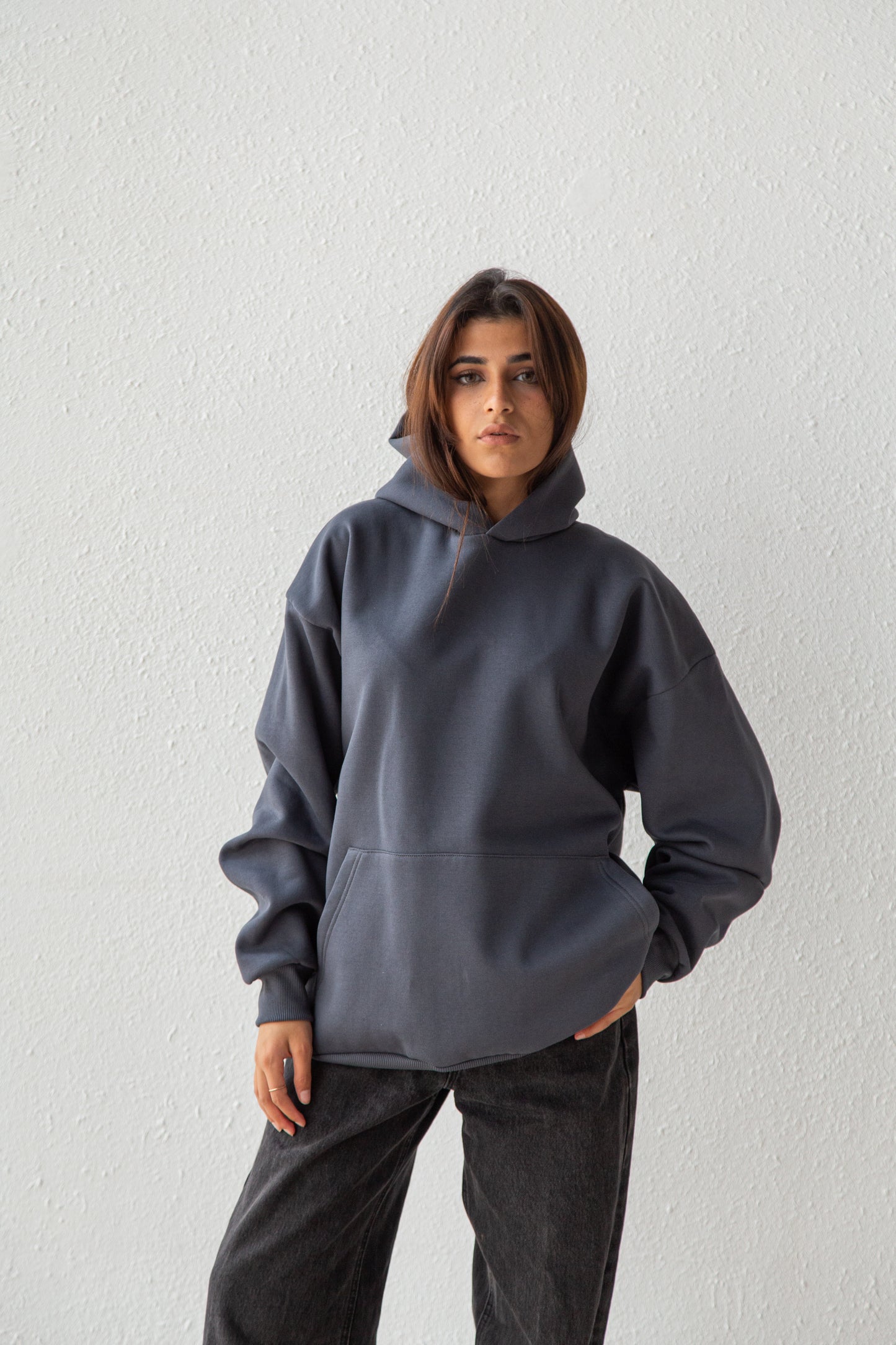 Basic oversized hoodie with inside fleece