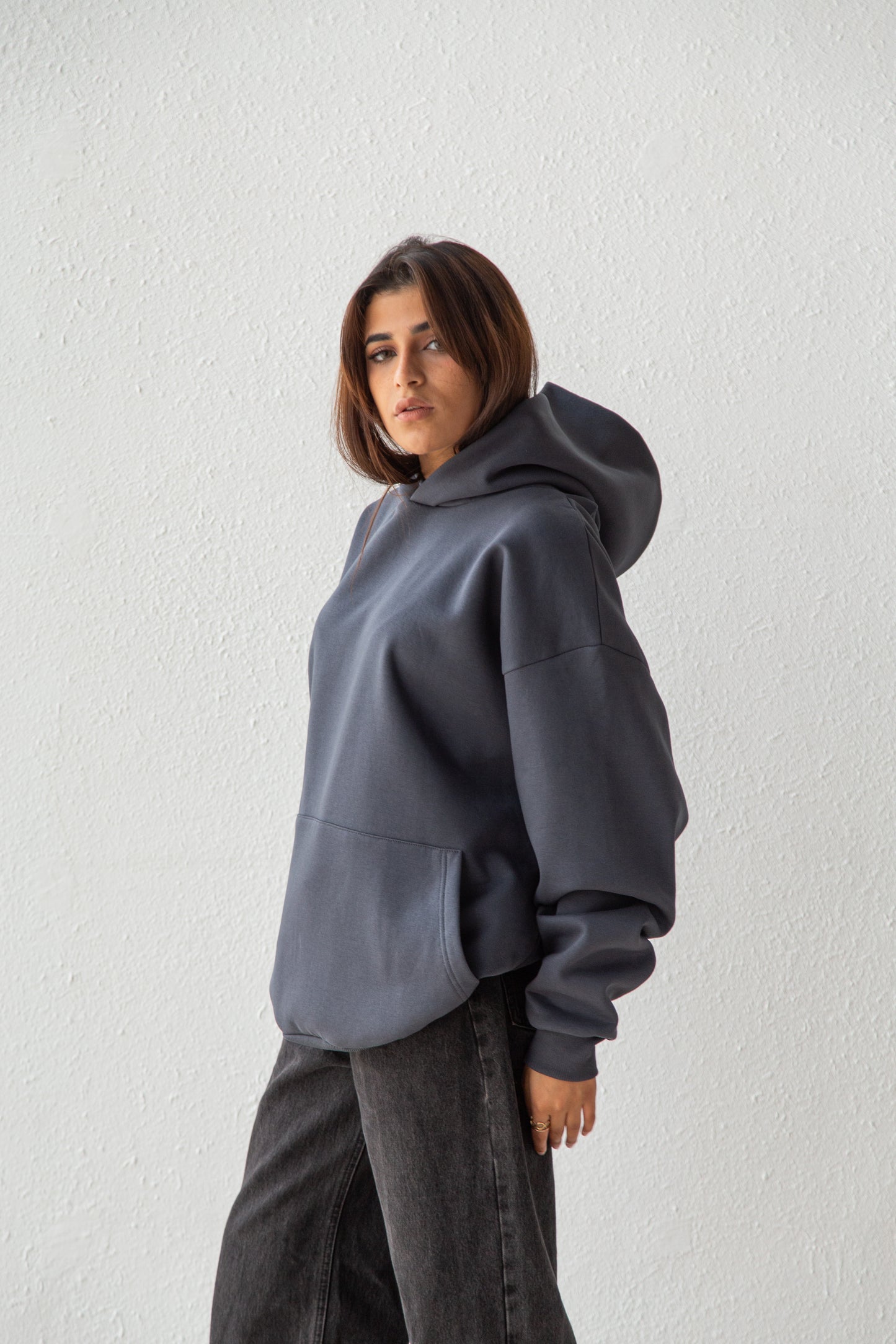 Basic oversized hoodie with inside fleece