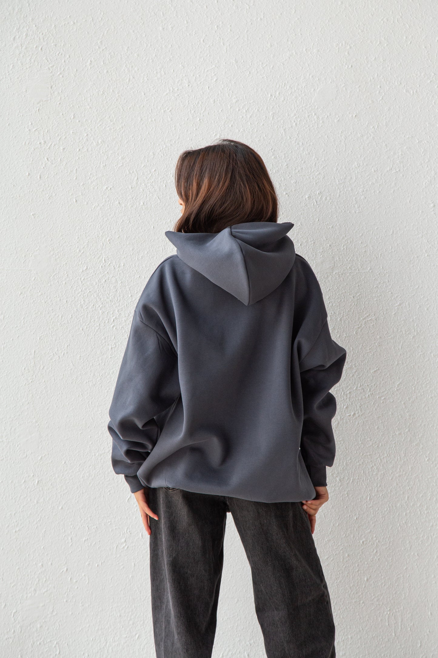 Basic oversized hoodie with inside fleece