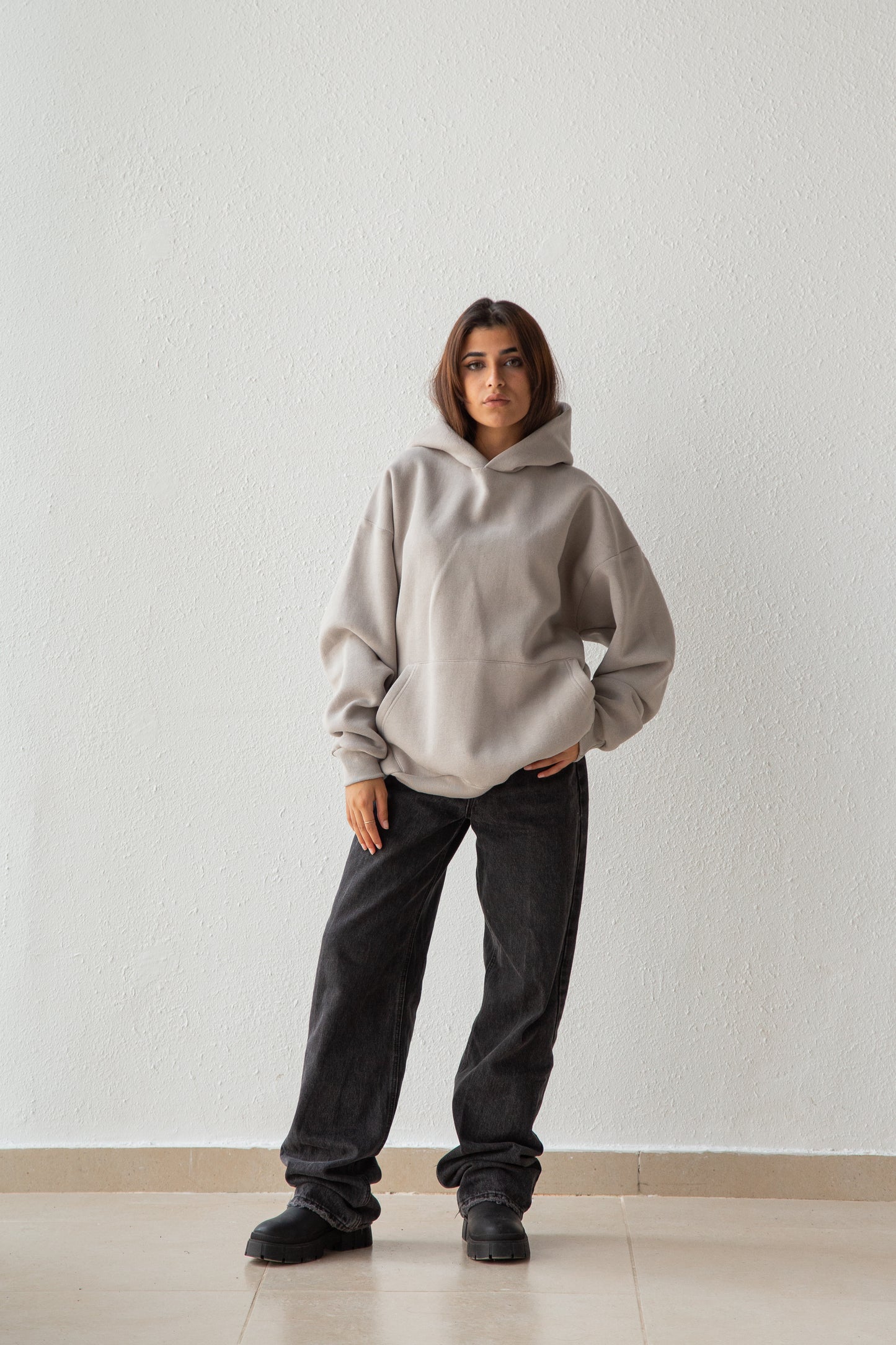 Basic oversized hoodie with inside fleece