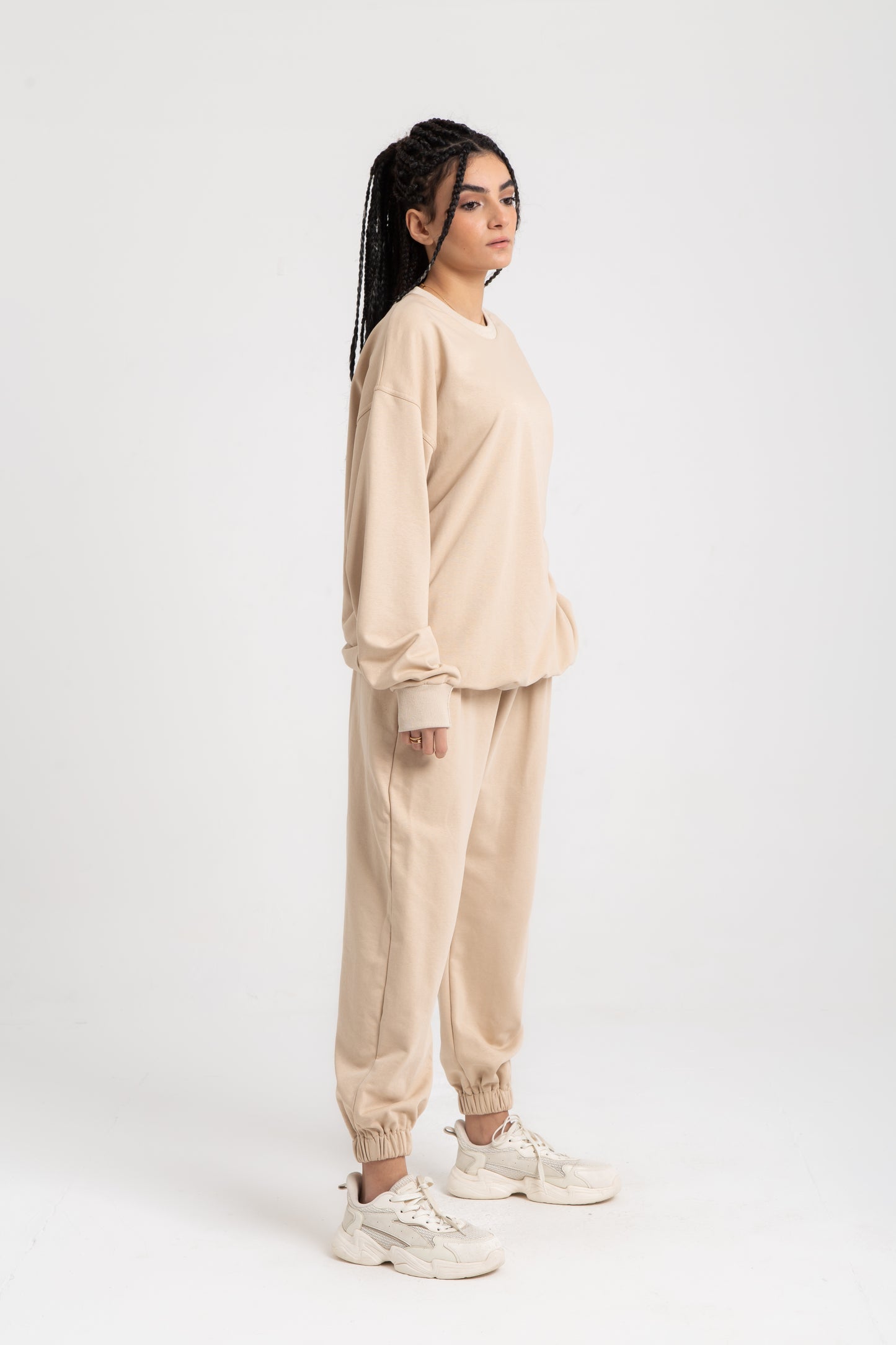 Basic Melton sweat pant with inside fleece