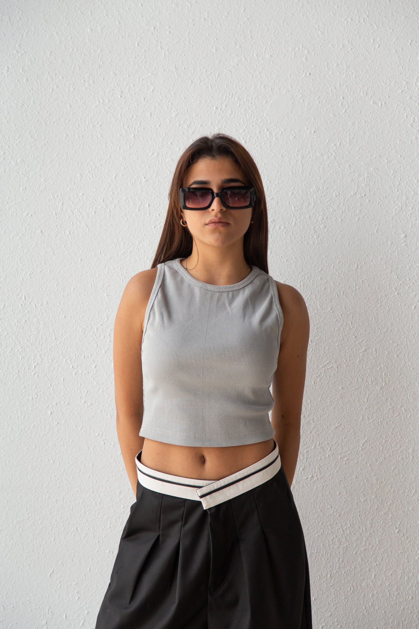 Basic cotton cropped top