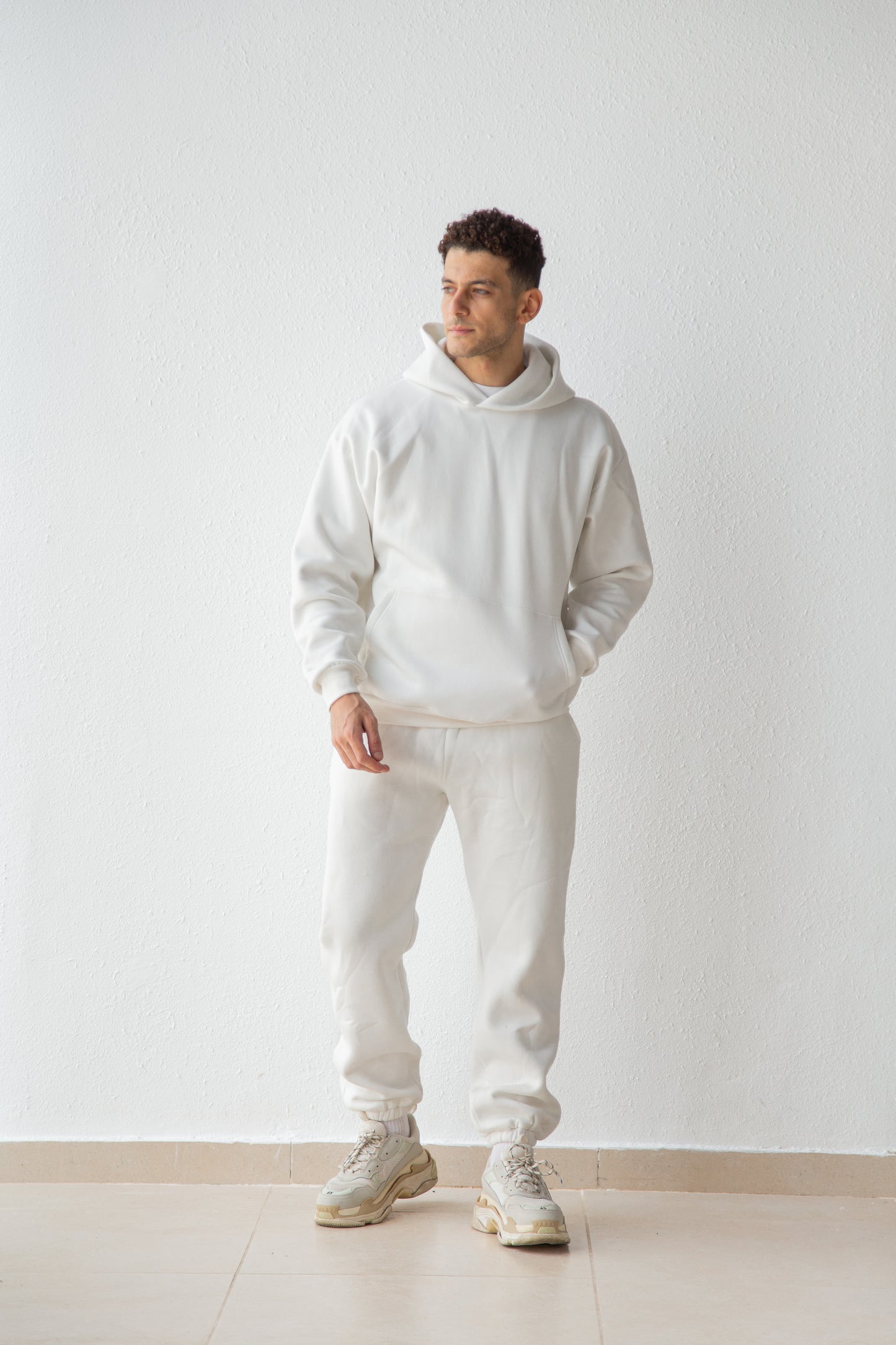 Basic Melton sweat pant with inside fleece