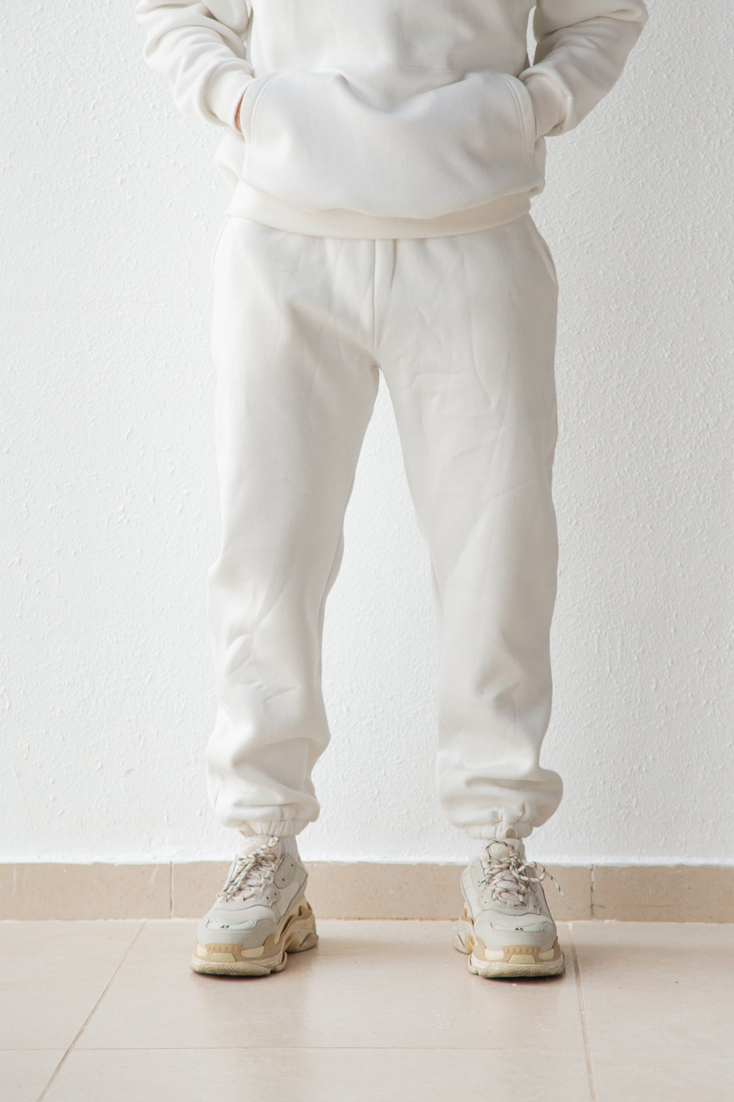 Basic Melton sweat pant with inside fleece