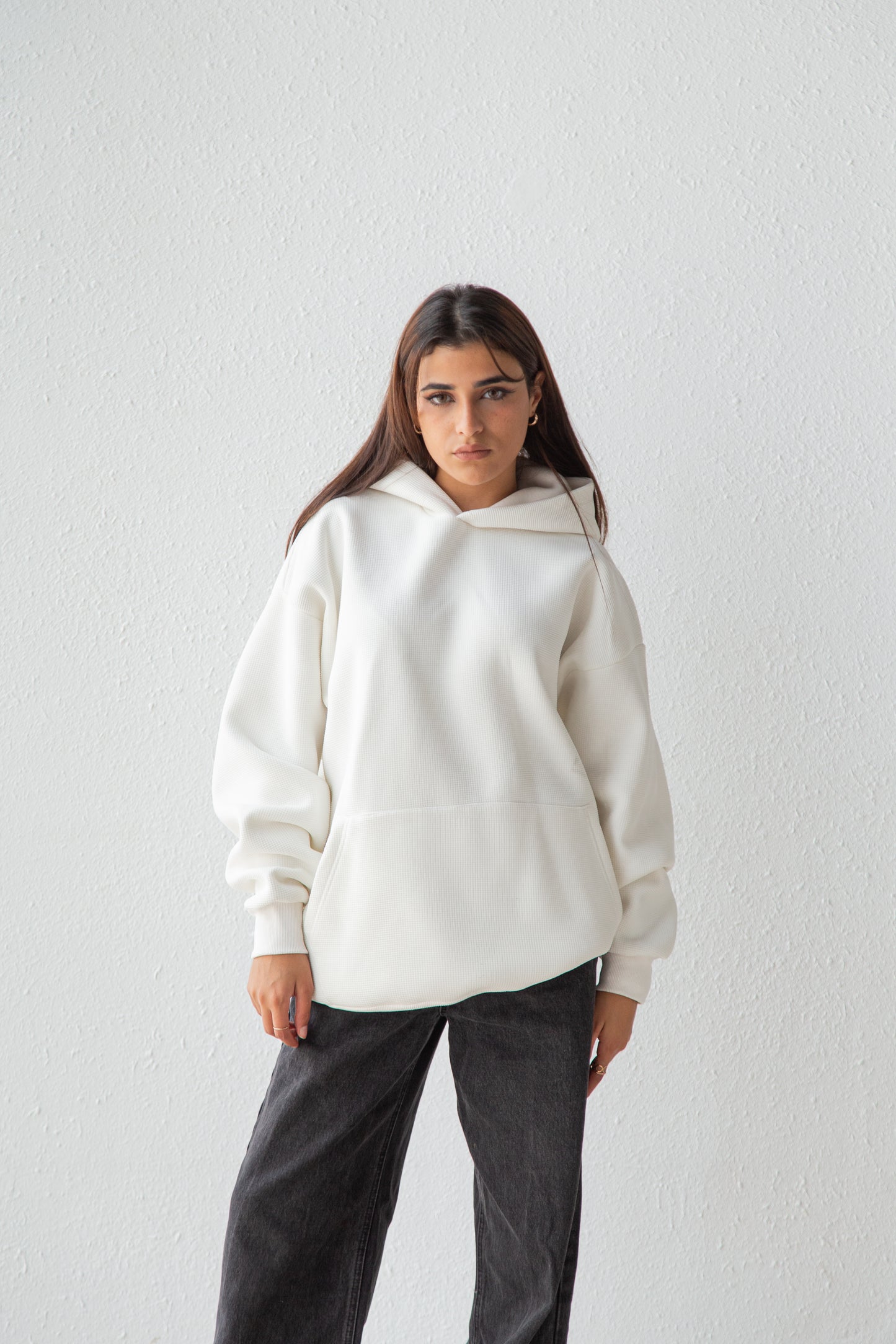 Basic oversized hoodie with inside fleece