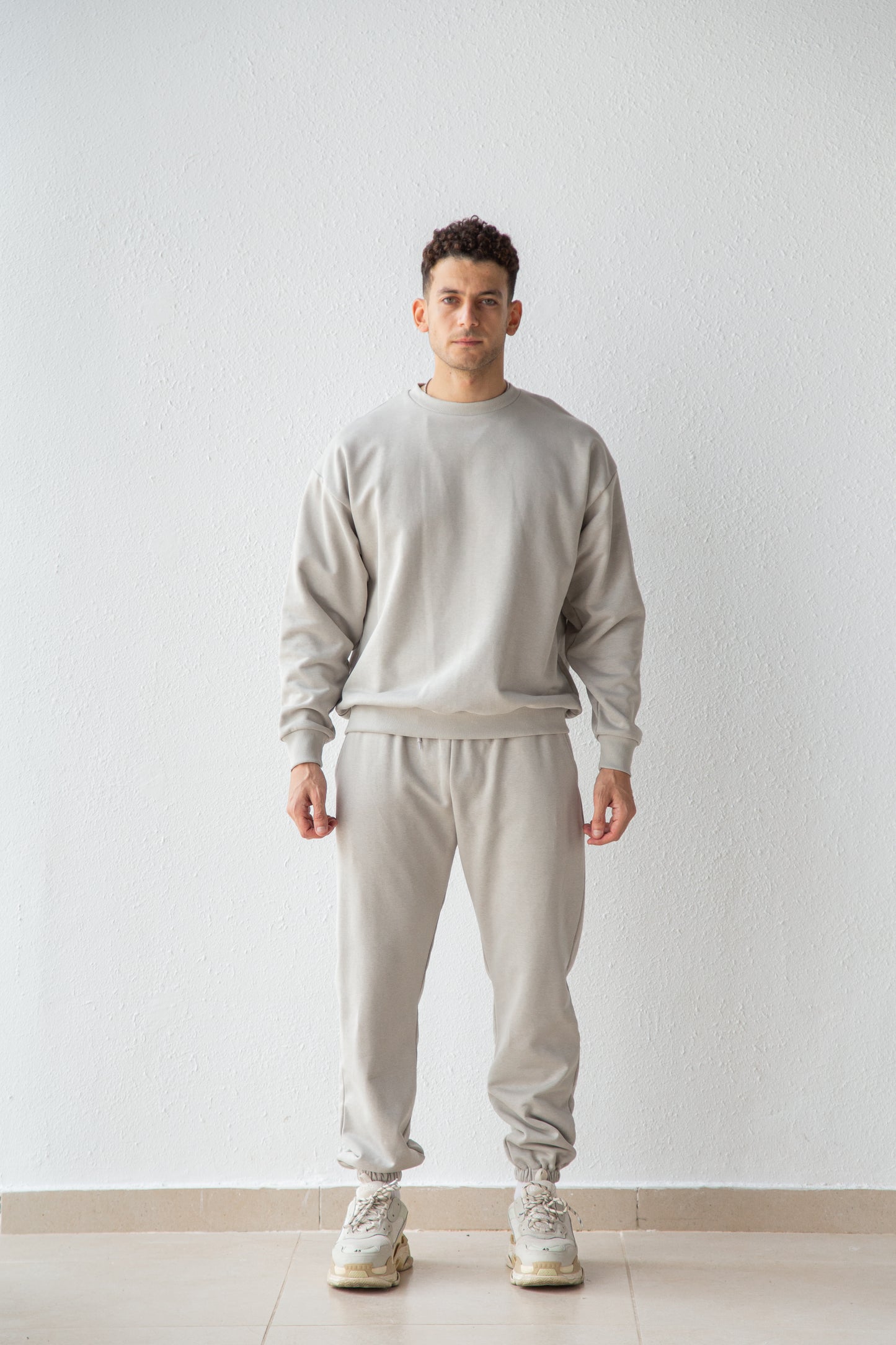 Basic Melton sweat pant with inside fleece