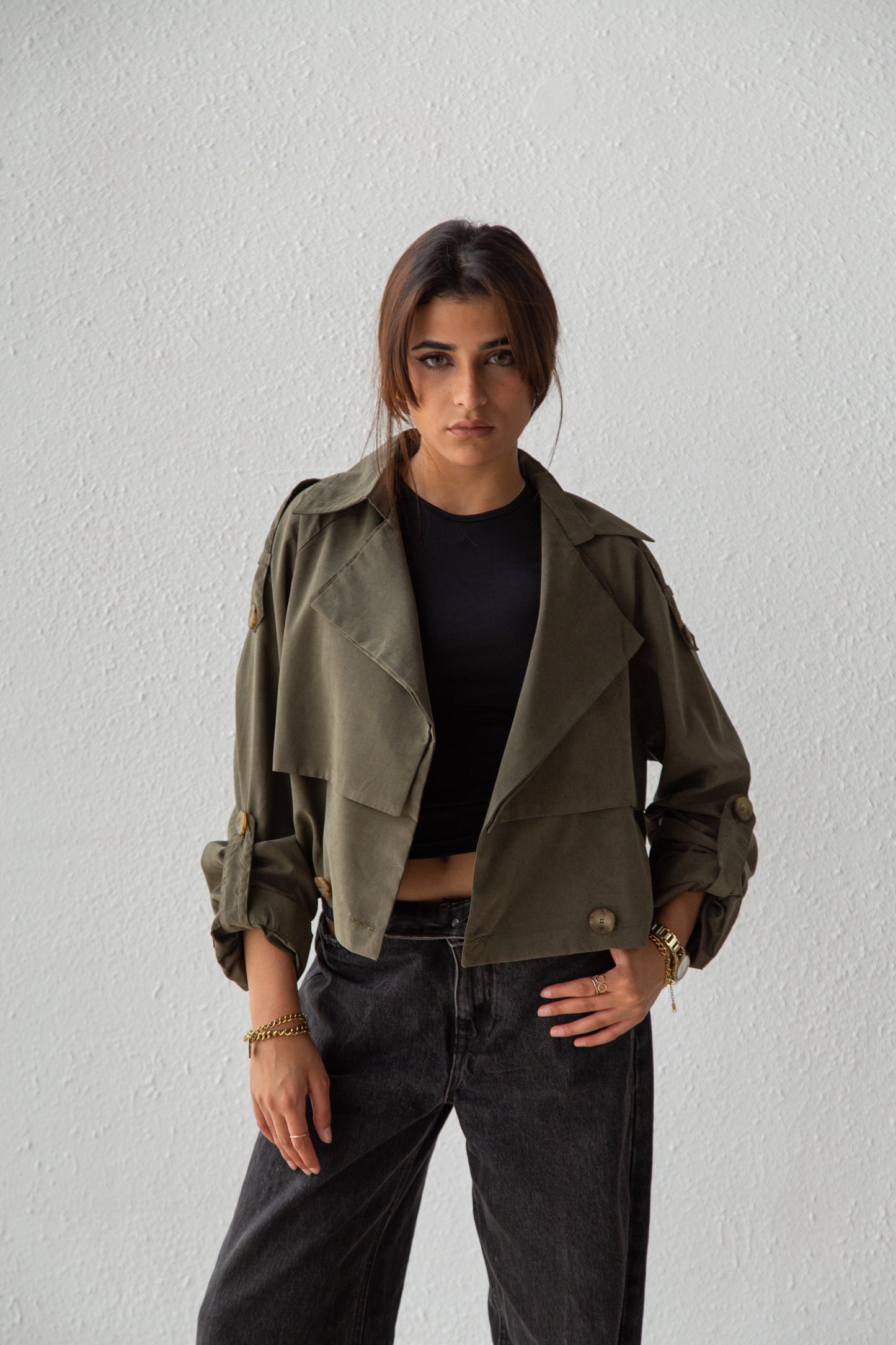 Cropped Trench Jacket