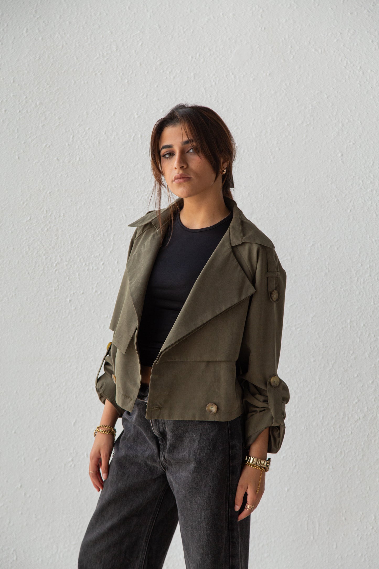 Cropped Trench Jacket