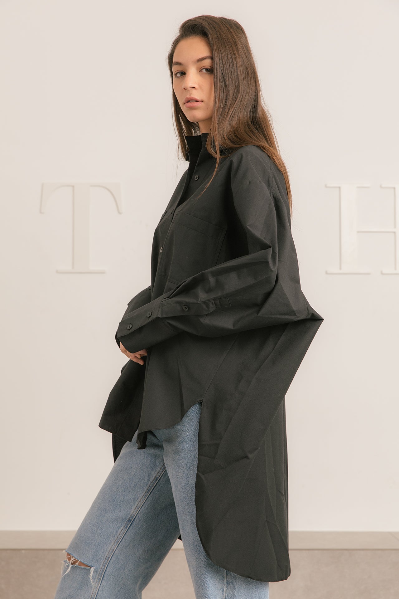 Oversized poplin shirt