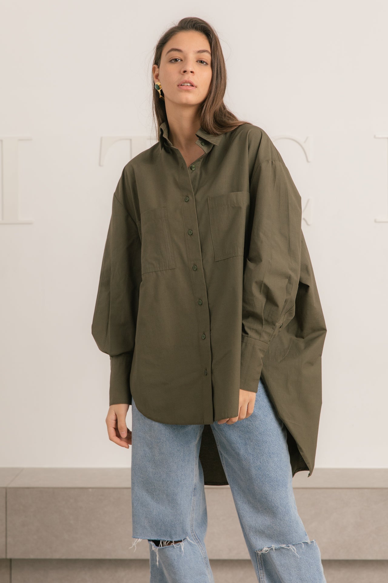 Oversized poplin shirt