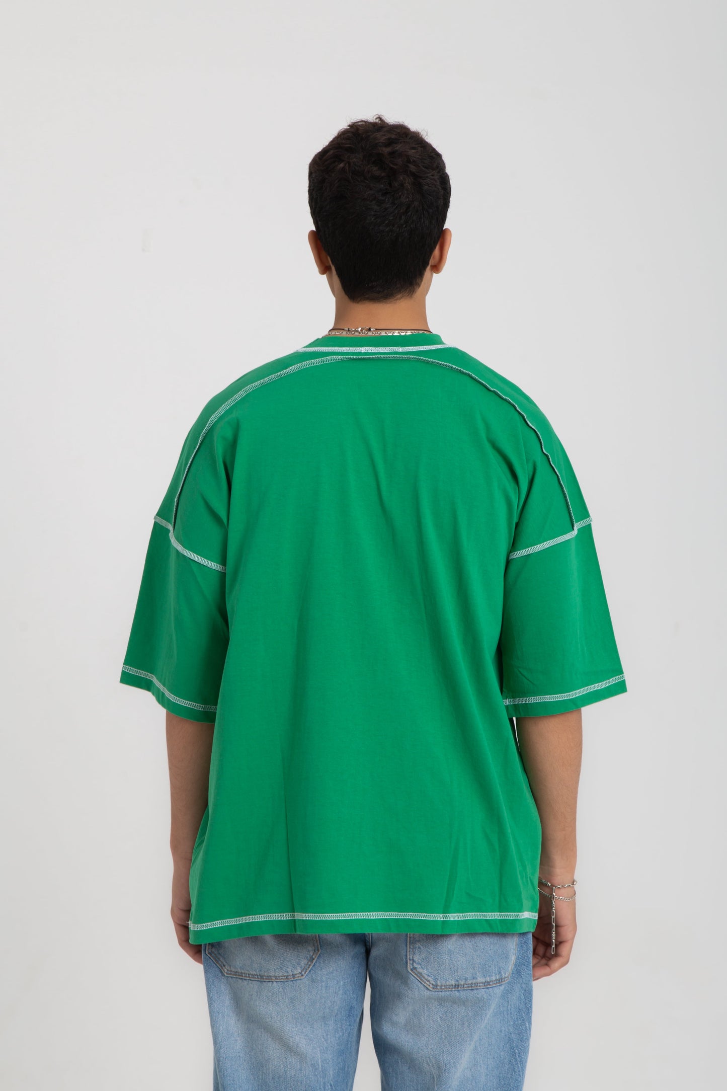 Oversize T shirt with raw sticthing detail