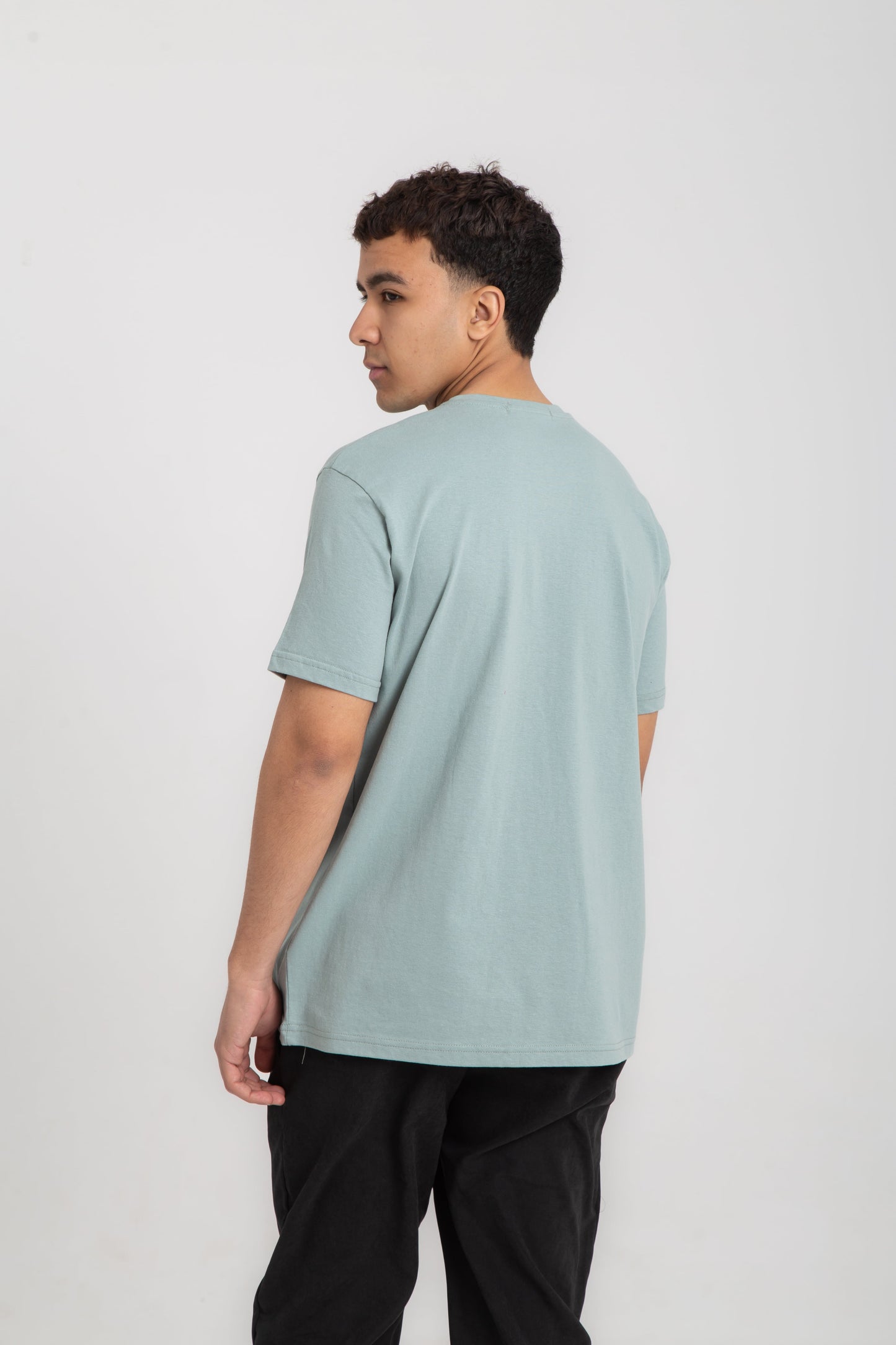 Basic cotton V neck T- shirt with side pocket