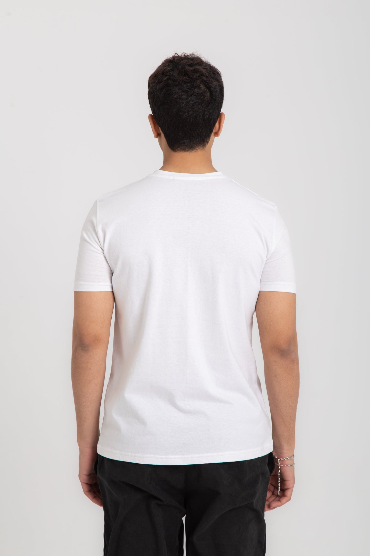 Basic cotton V neck T- shirt with side pocket