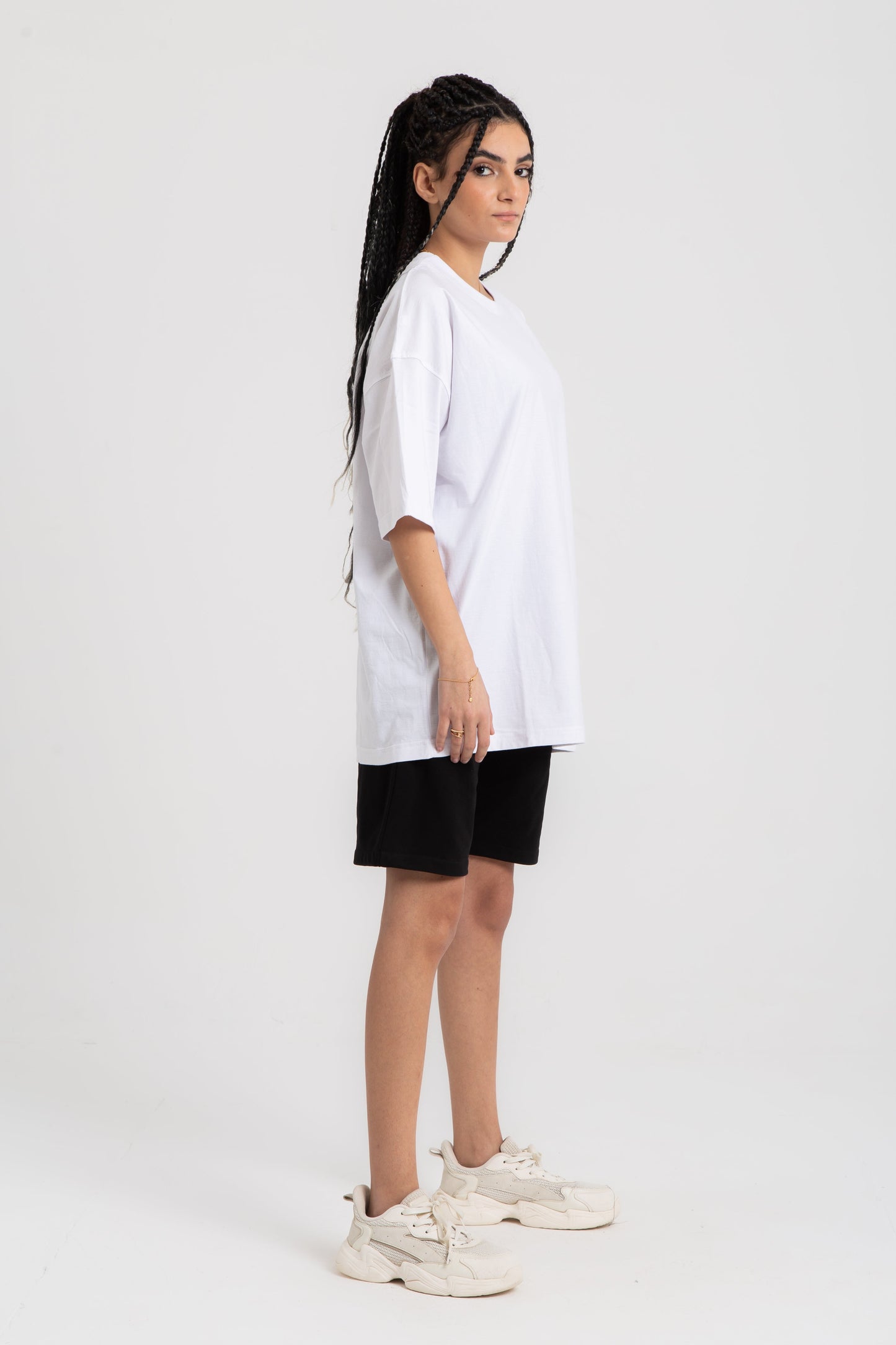 Oversized cotton shorts