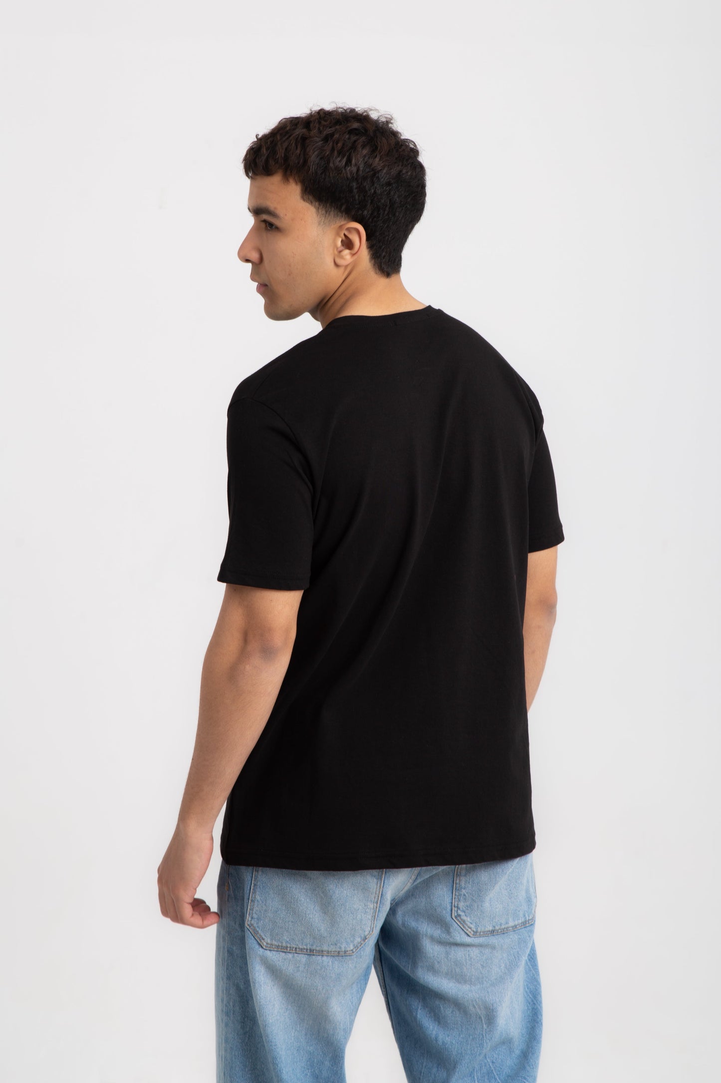 Basic cotton V neck T- shirt with side pocket