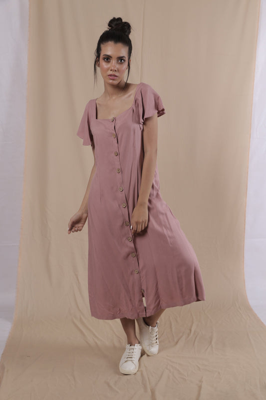 cotton dress with square neck